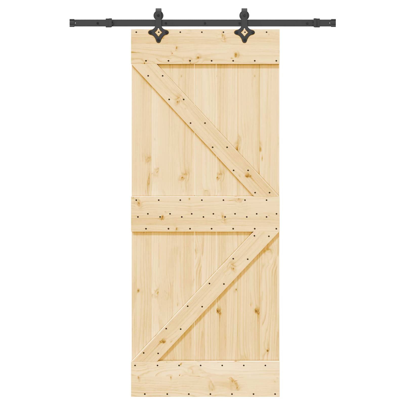 Schiebetür NARVIK Natürlich und Schwarz 85 x 210 cm (152,5 cm)