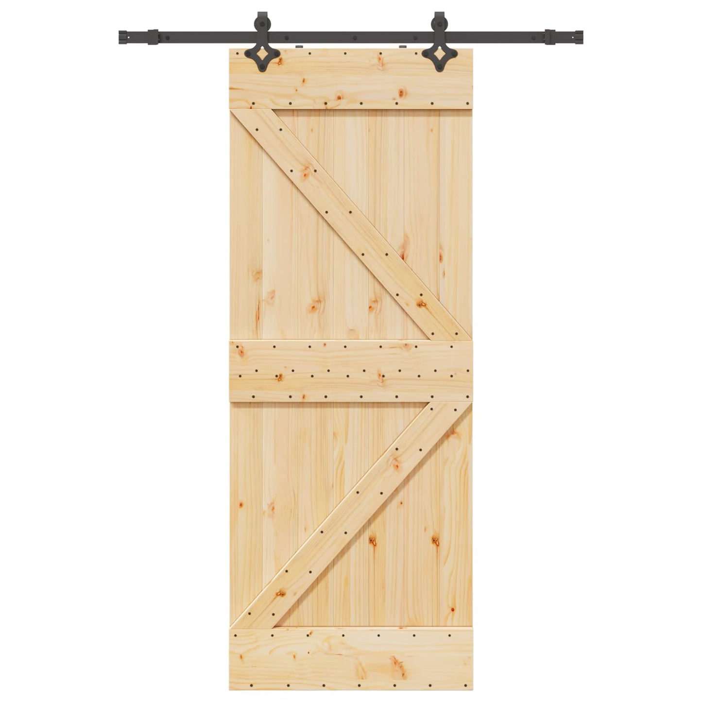 Schiebetür NARVIK Natürlich und Schwarz 80 x 210 cm (152,5 cm)