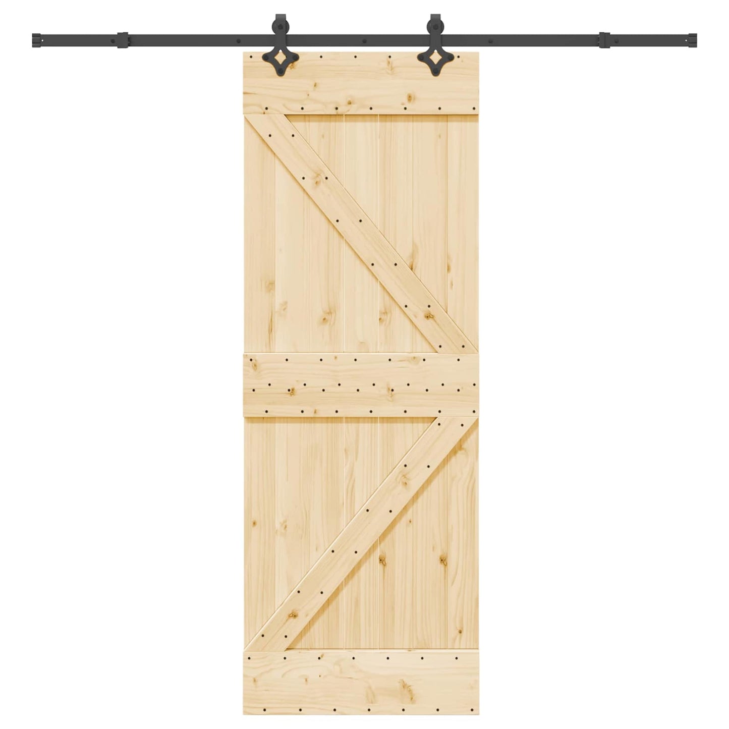 Schiebetür NARVIK Natürlich und Schwarz 70 x 210 cm (213,5 cm)