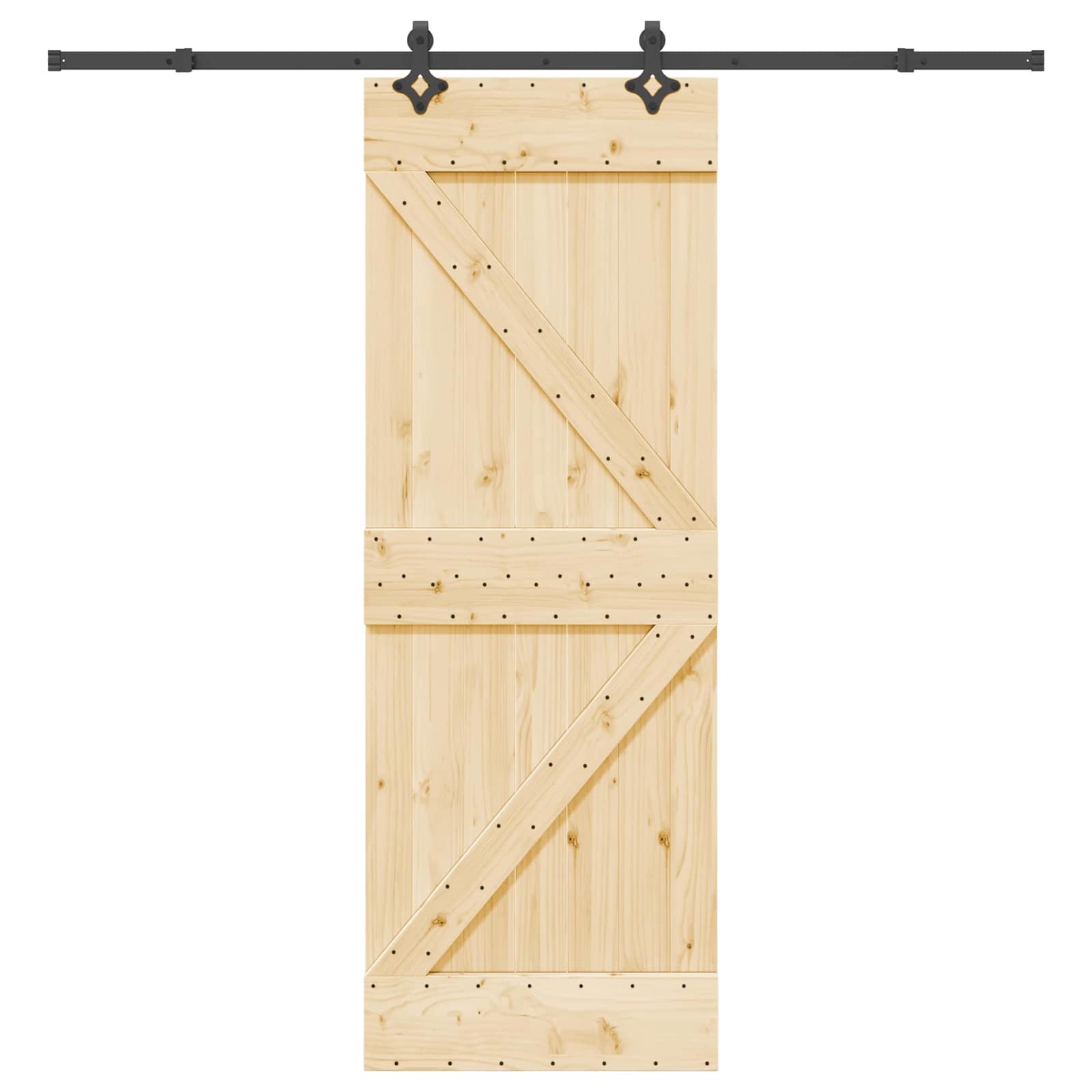 Schiebetür NARVIK Natürlich und Schwarz 70 x 210 cm (213,5 cm)