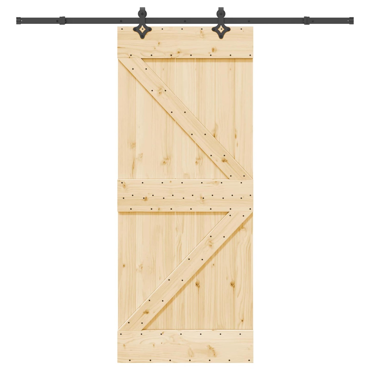 Schiebetür NARVIK Natürlich und Schwarz 85 x 210 cm (213,5 cm)