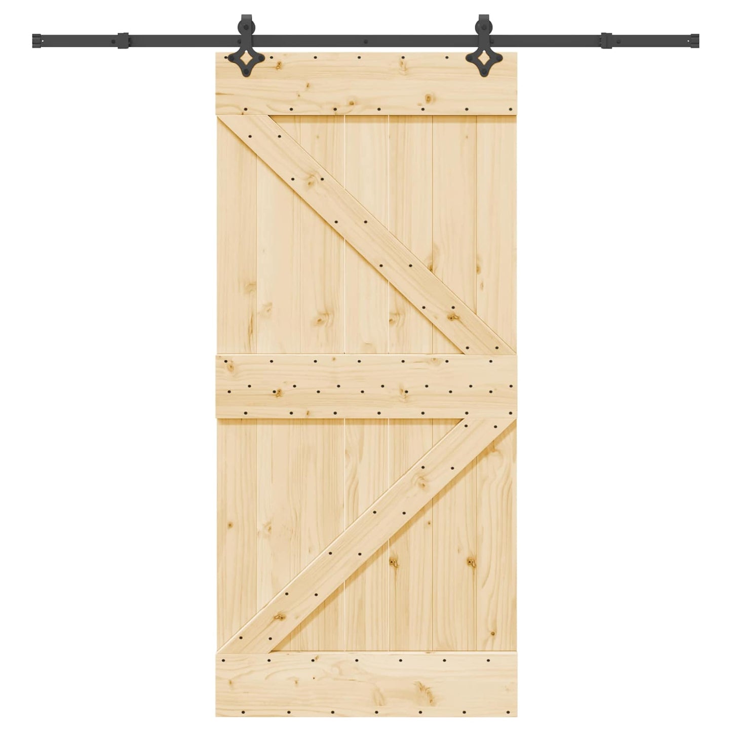 Schiebetür NARVIK Natürlich und Schwarz 95 x 210 cm (213,5 cm)