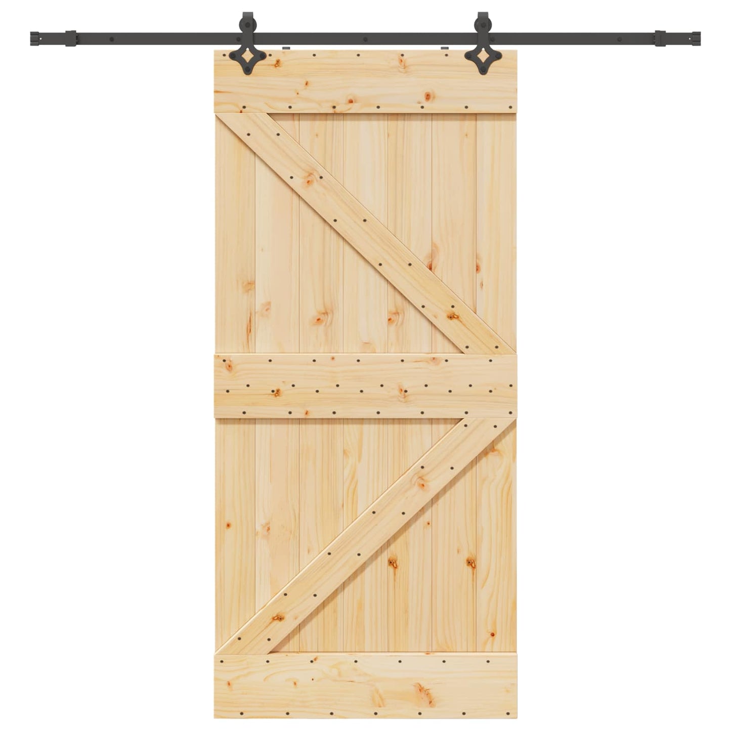 Schiebetür NARVIK Natürlich und Schwarz 80 x 210 cm (213,5 cm)