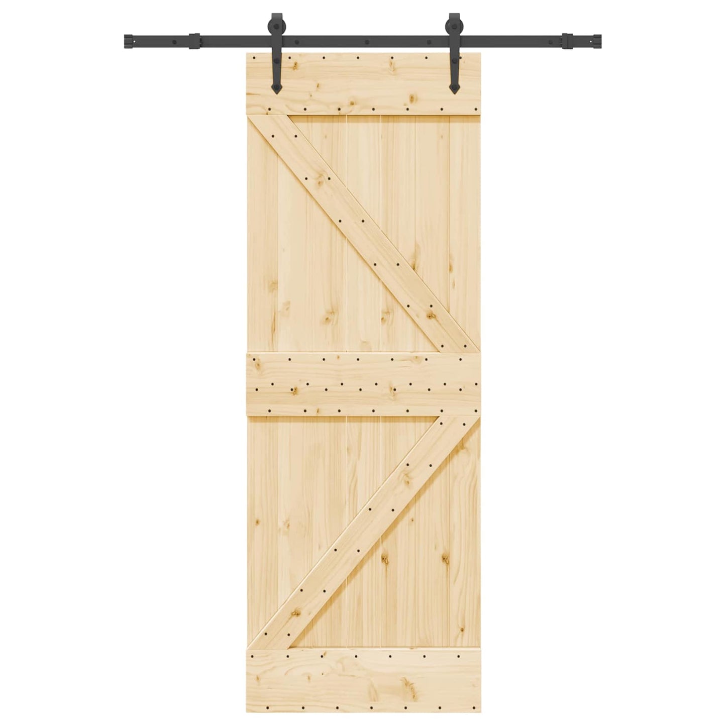 Schiebetür NARVIK Natürlich und Schwarz 70 x 210 cm (152,5 cm)