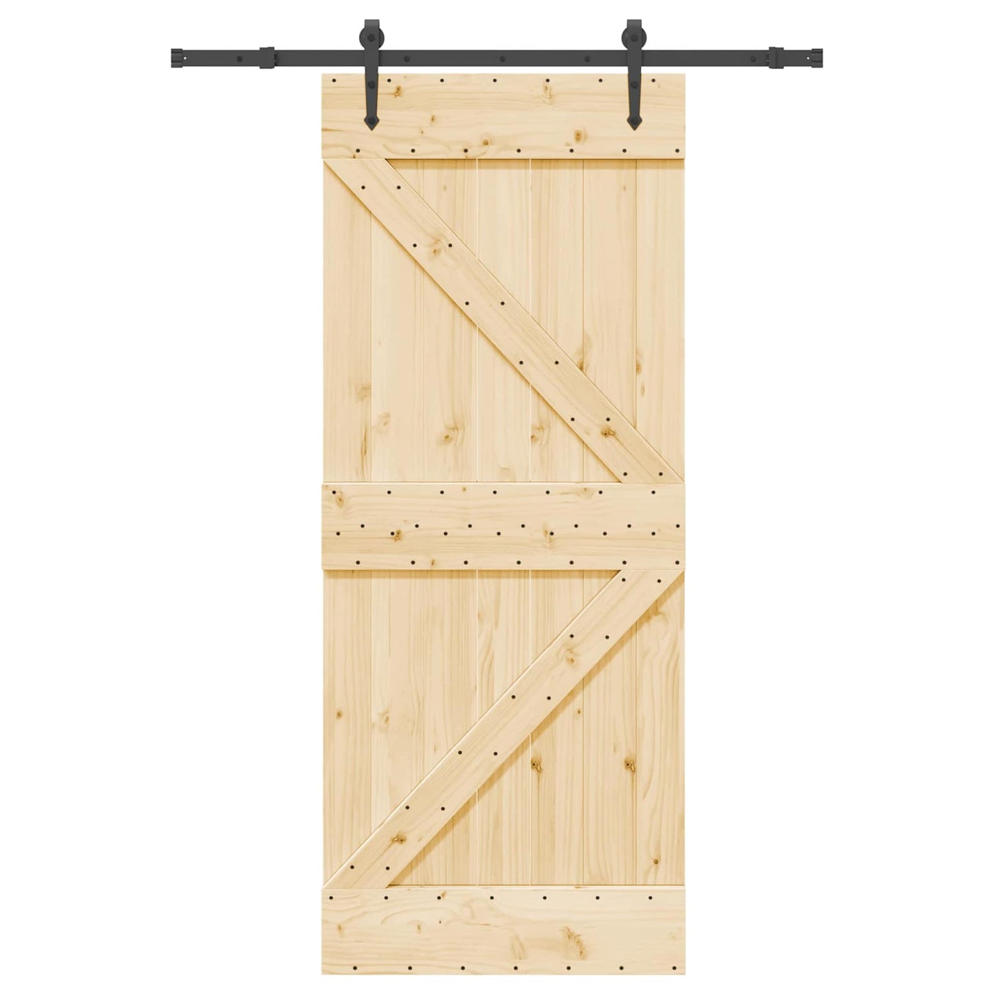 Schiebetür NARVIK Natürlich und Schwarz 85 x 210 cm (152,5 cm)