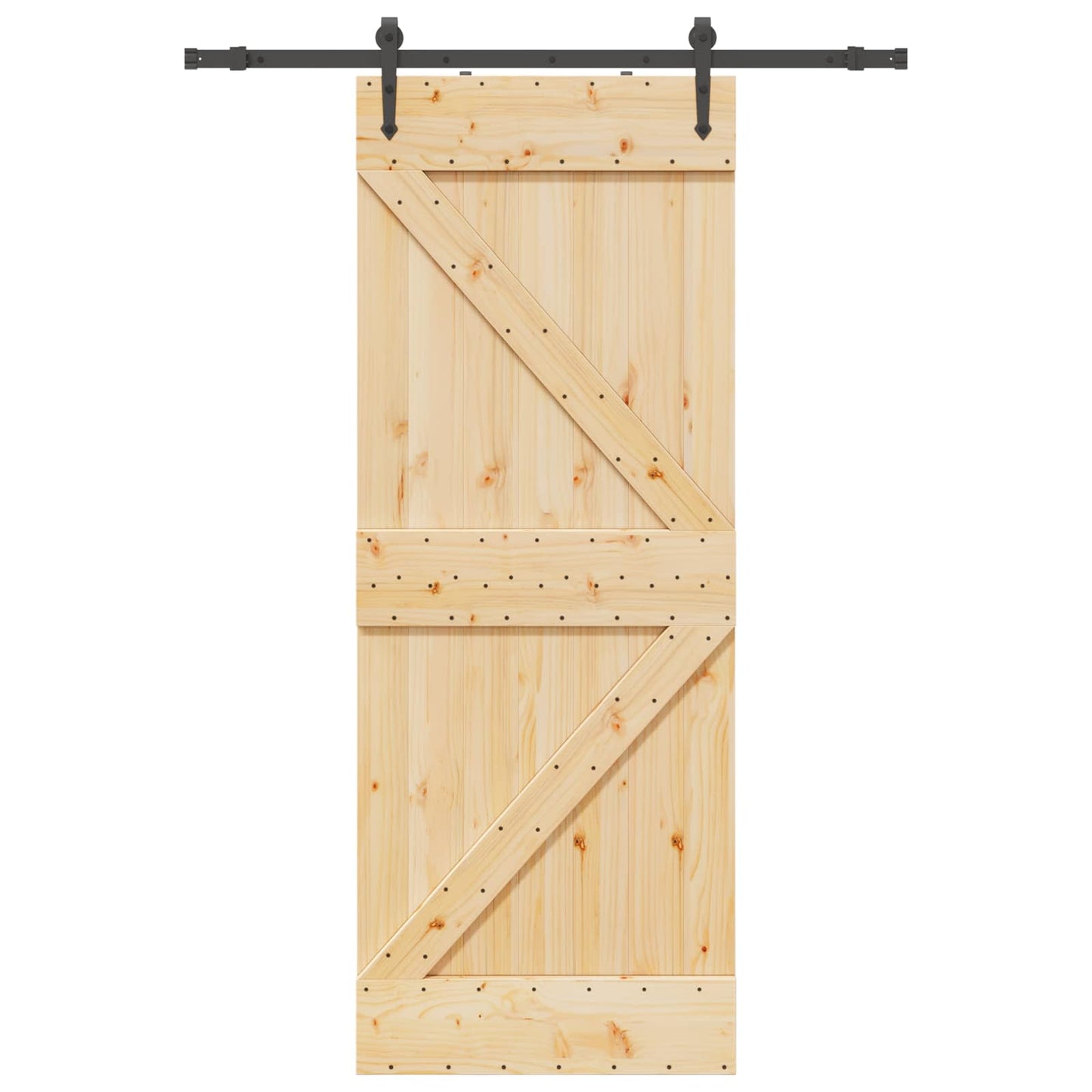 Schiebetür NARVIK Natürlich und Schwarz 80 x 210 cm (152,5 cm)