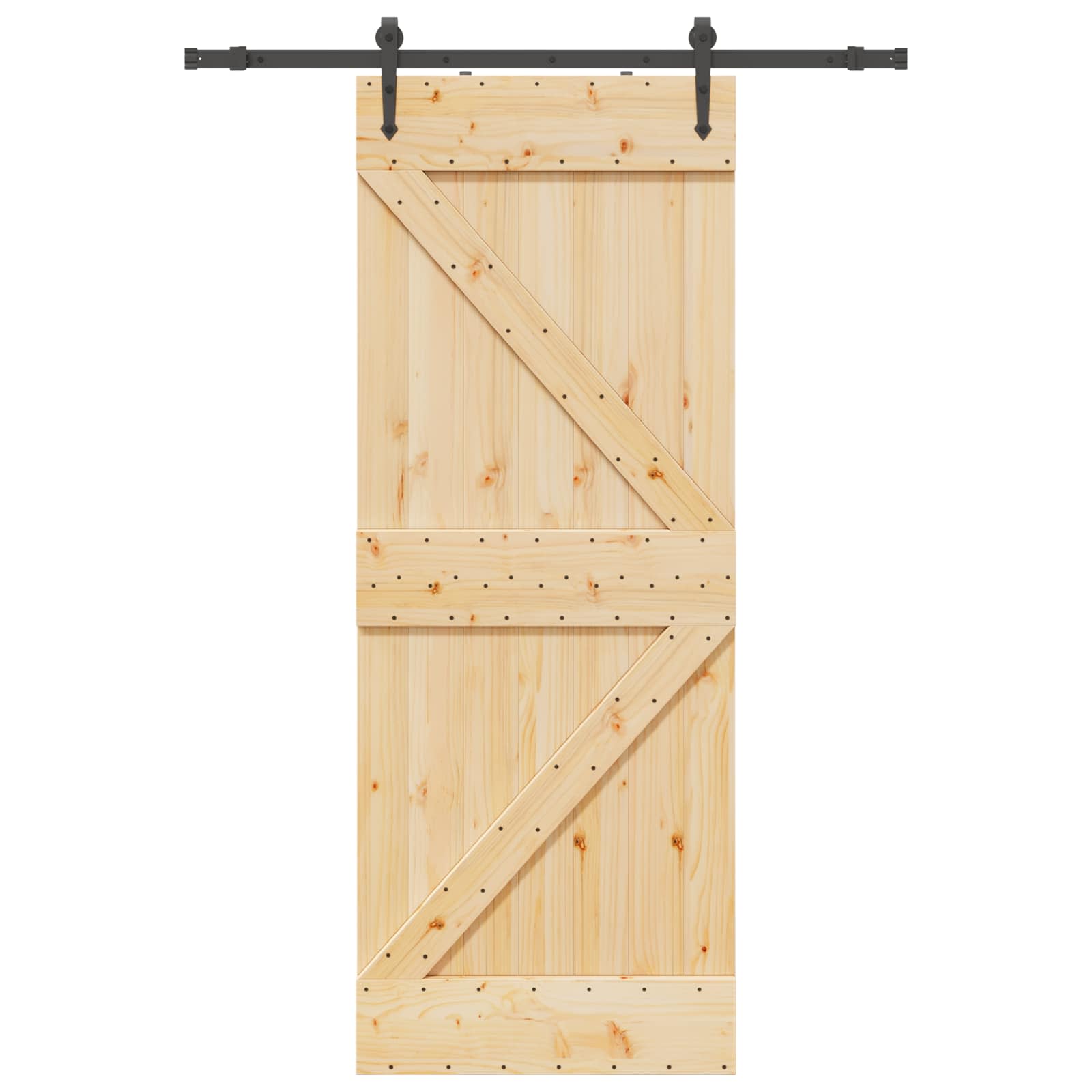 Schiebetür NARVIK Natürlich und Schwarz 80 x 210 cm (152,5 cm)