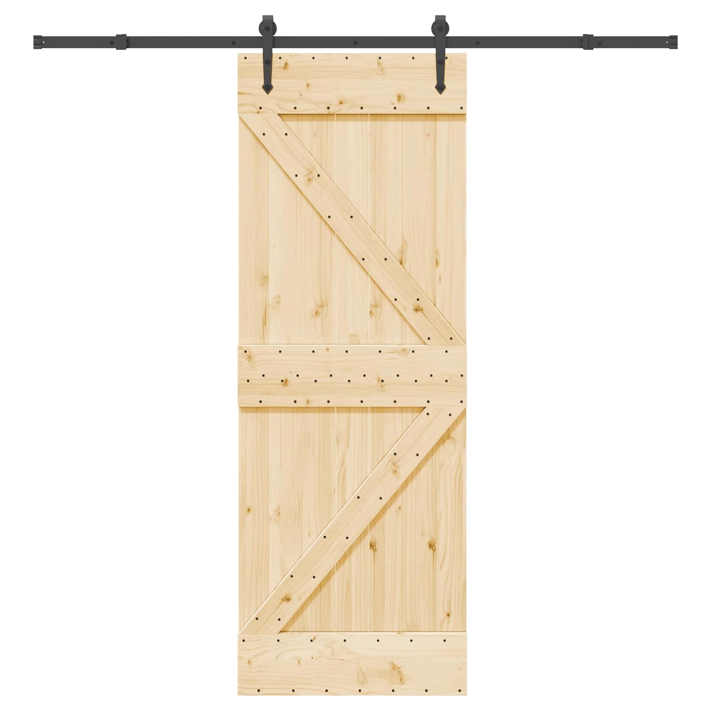Schiebetür NARVIK Natürlich und Schwarz 70 x 210 cm (213,5 cm)
