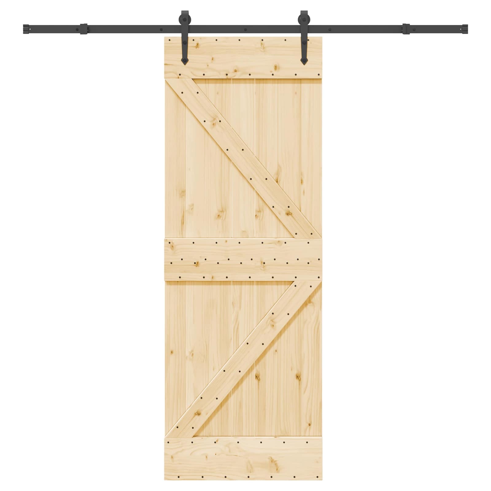 Schiebetür NARVIK Natürlich und Schwarz 70 x 210 cm (213,5 cm)