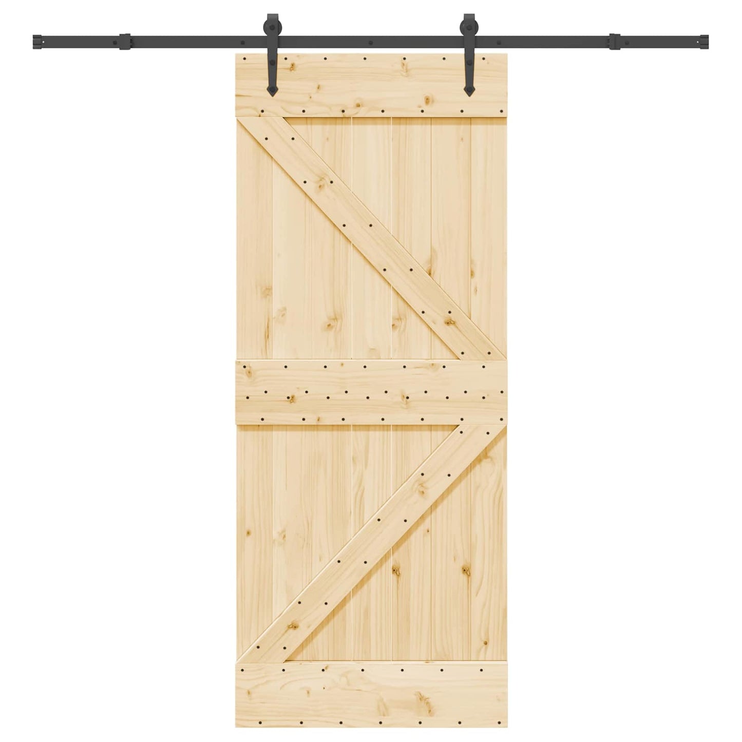 Schiebetür NARVIK Natürlich und Schwarz 85 x 210 cm (213,5 cm)