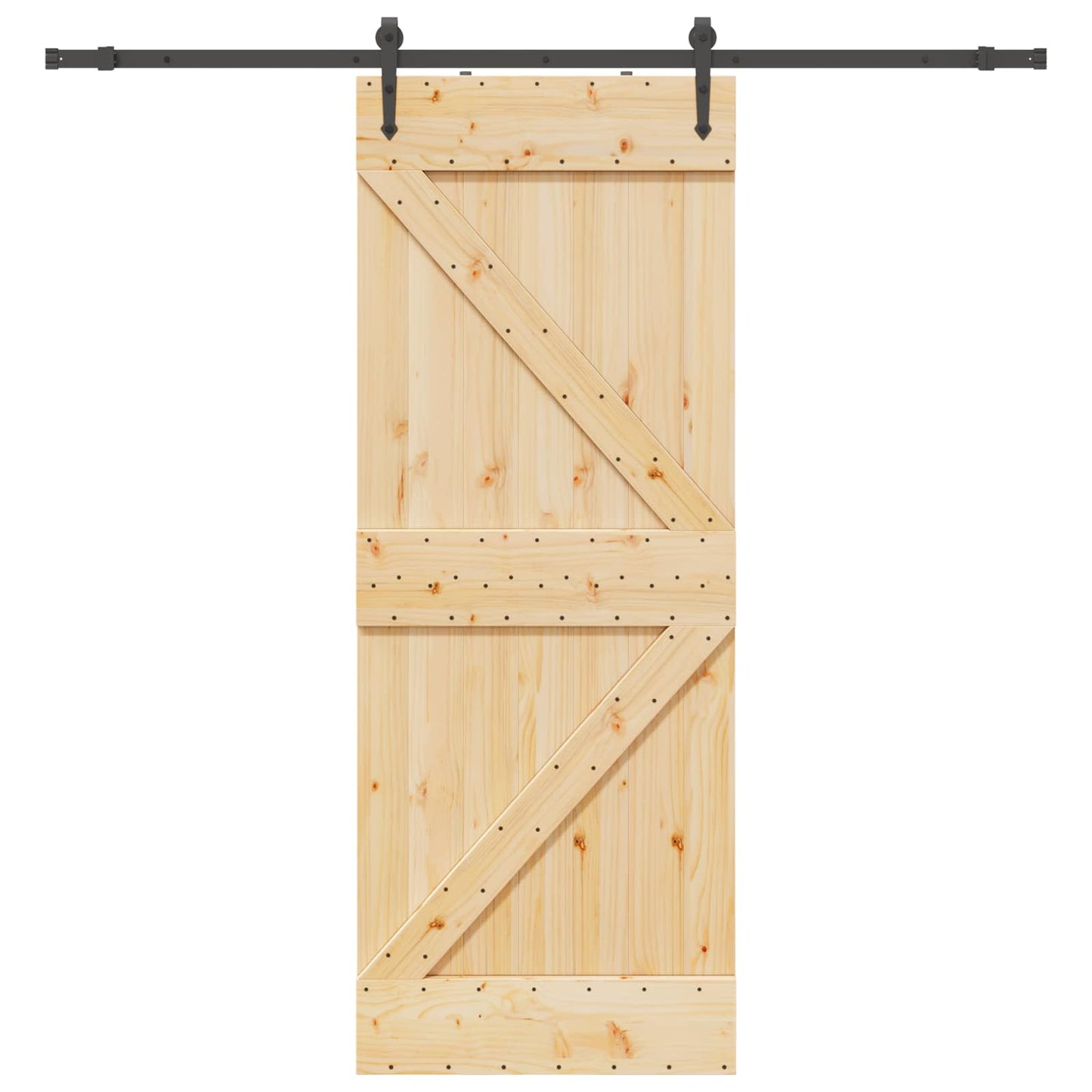 Schiebetür NARVIK Natürlich und Schwarz 80 x 210 cm (213,5 cm)