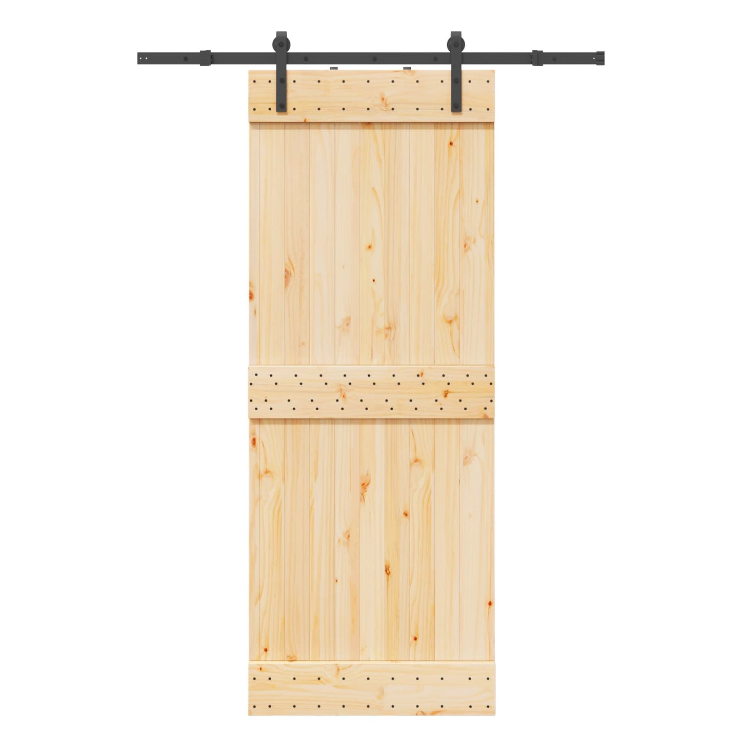 Schiebetür NARVIK Natürlich und Schwarz 80 x 210 cm (152,5 cm)