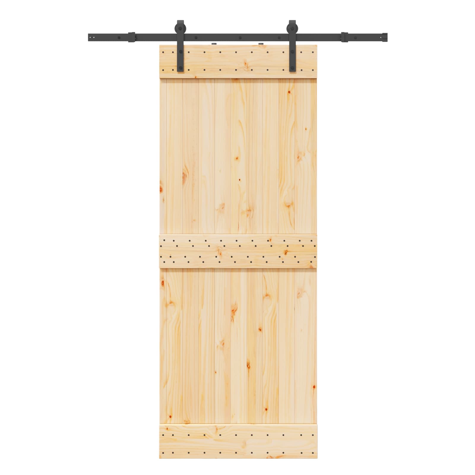 Schiebetür NARVIK Natürlich und Schwarz 80 x 210 cm (152,5 cm)