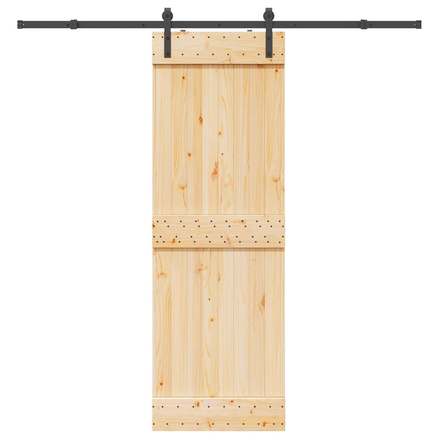 Schiebetür NARVIK Natürlich und Schwarz 70 x 210 cm (213,5 cm)