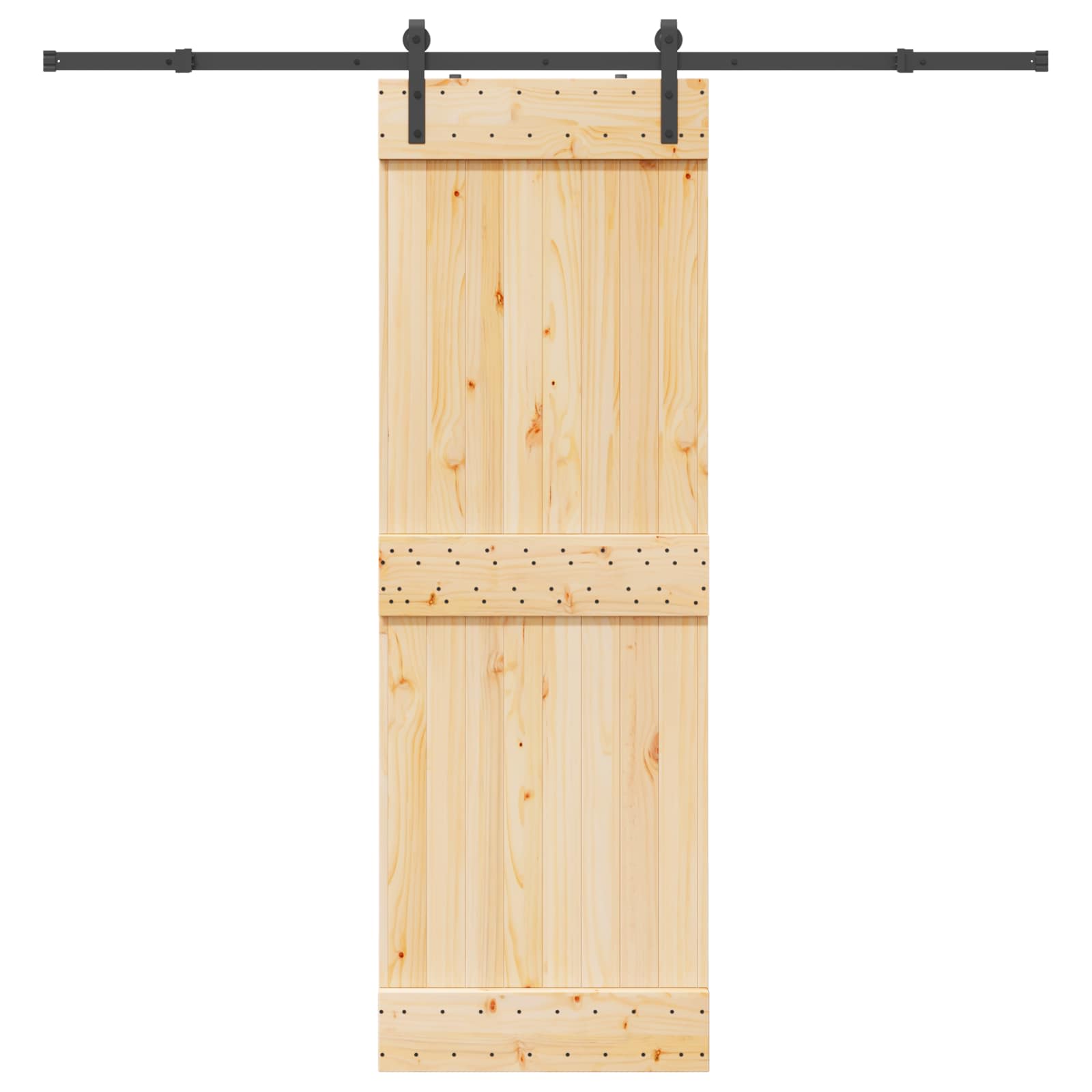 Schiebetür NARVIK Natürlich und Schwarz 70 x 210 cm (213,5 cm)