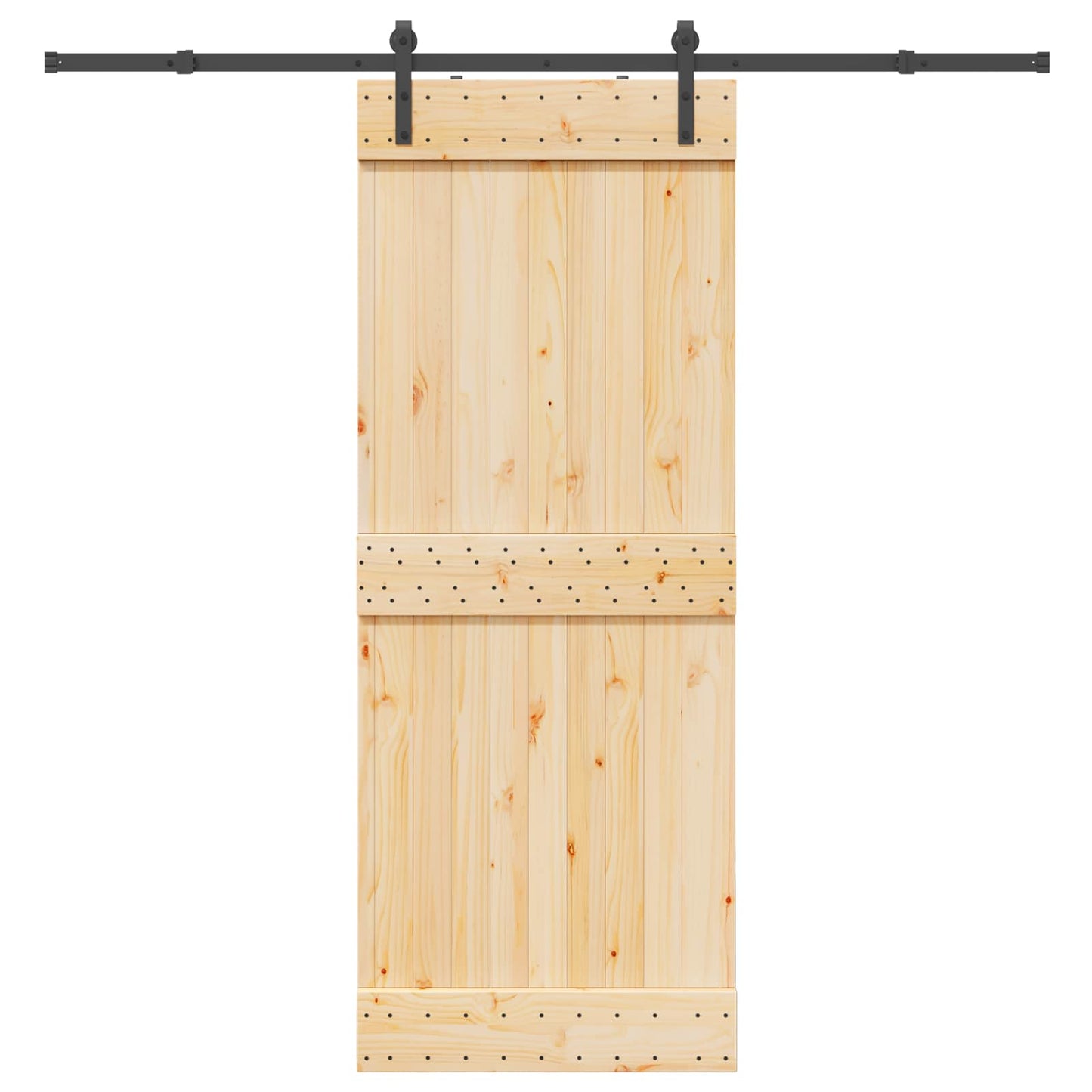Schiebetür NARVIK Natürlich und Schwarz 80 x 210 cm (213,5 cm)