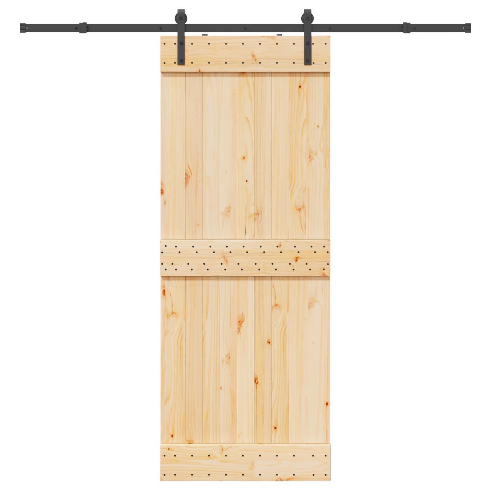 Schiebetür NARVIK Natürlich und Schwarz 80 x 210 cm (213,5 cm)