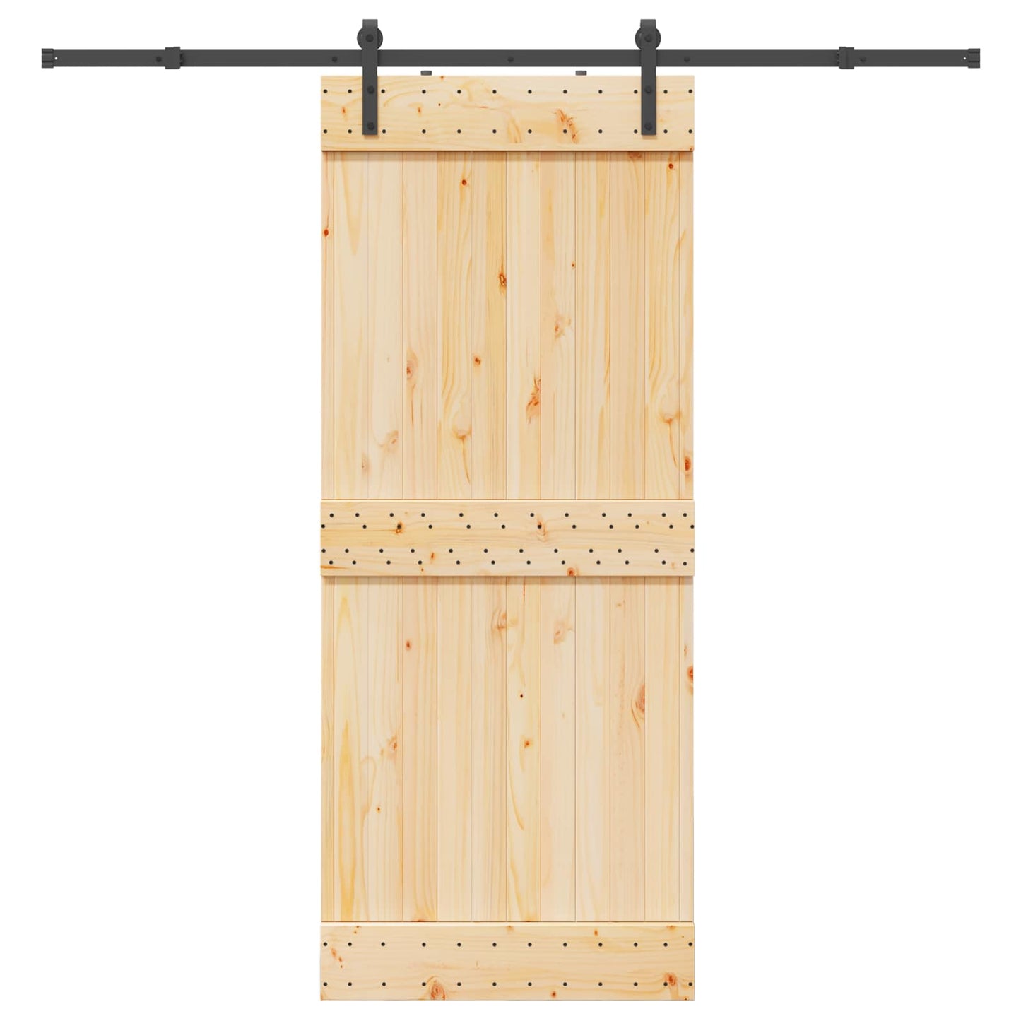 Schiebetür NARVIK Natürlich und Schwarz 85 x 210 cm (213,5 cm)