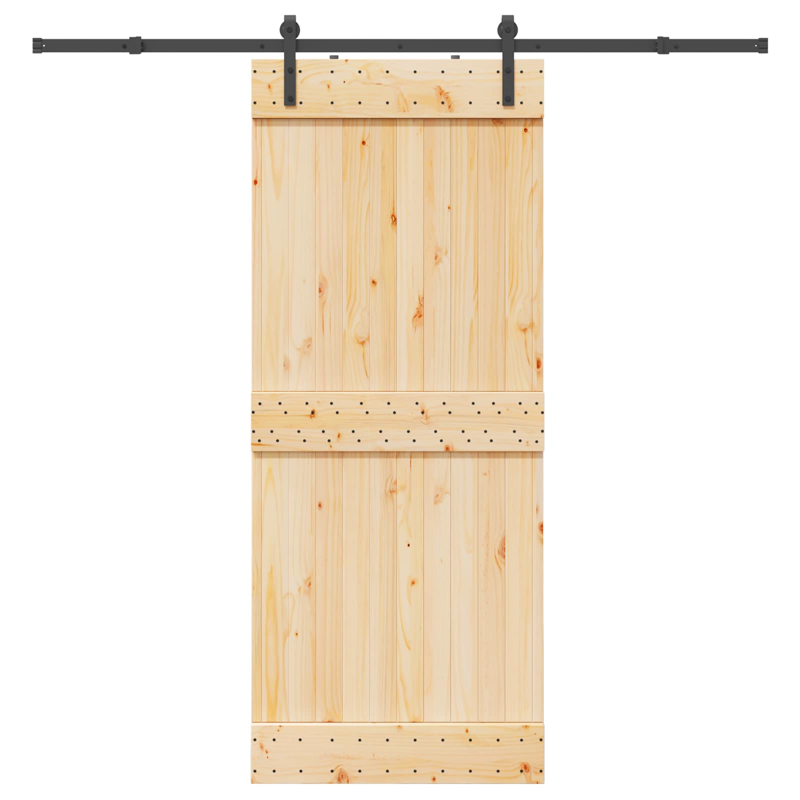 Schiebetür NARVIK Natürlich und Schwarz 85 x 210 cm (213,5 cm)