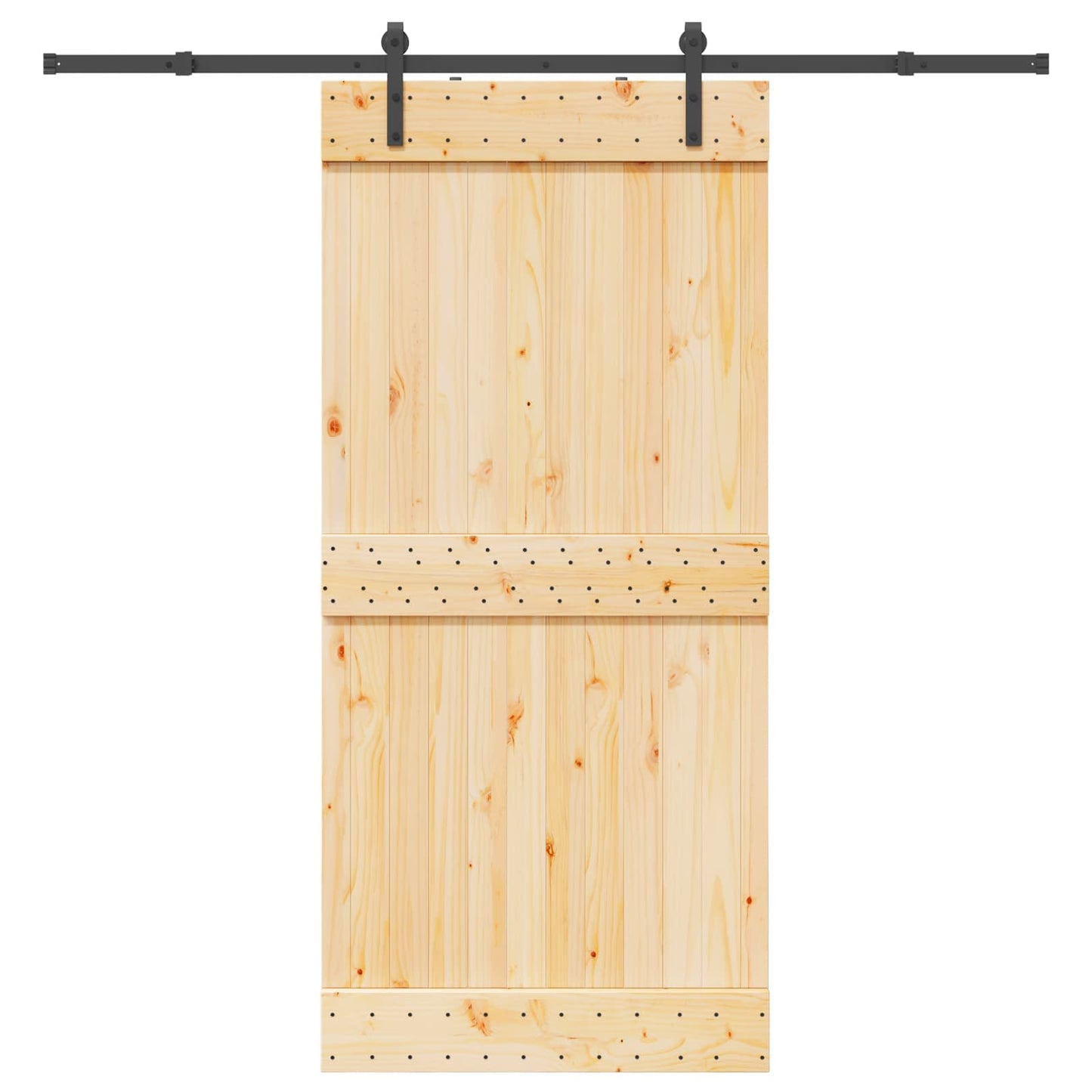 Schiebetür NARVIK Natürlich und Schwarz 95 x 210 cm (213,5 cm)