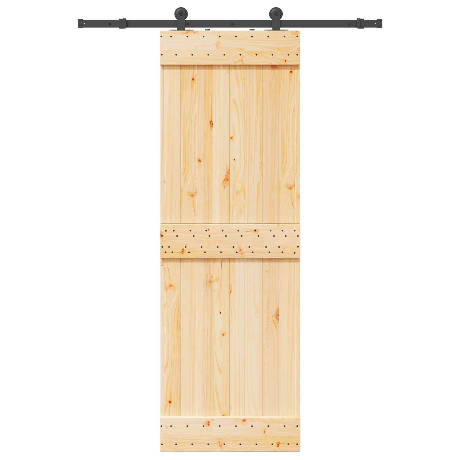 Schiebetür NARVIK Natürlich und Schwarz 70 x 210 cm (152,5 cm)