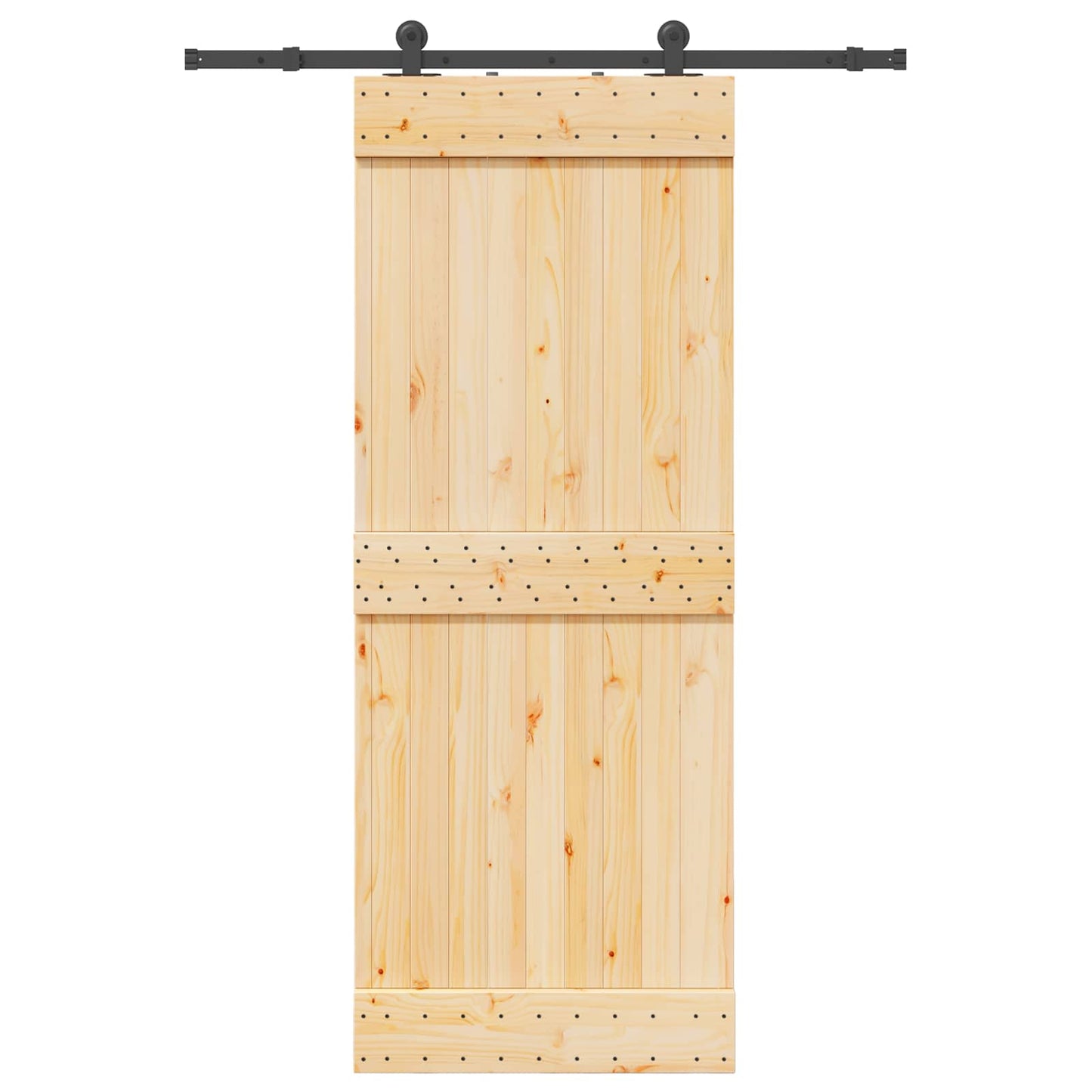 Schiebetür NARVIK Natürlich und Schwarz 80 x 210 cm (152,5 cm)