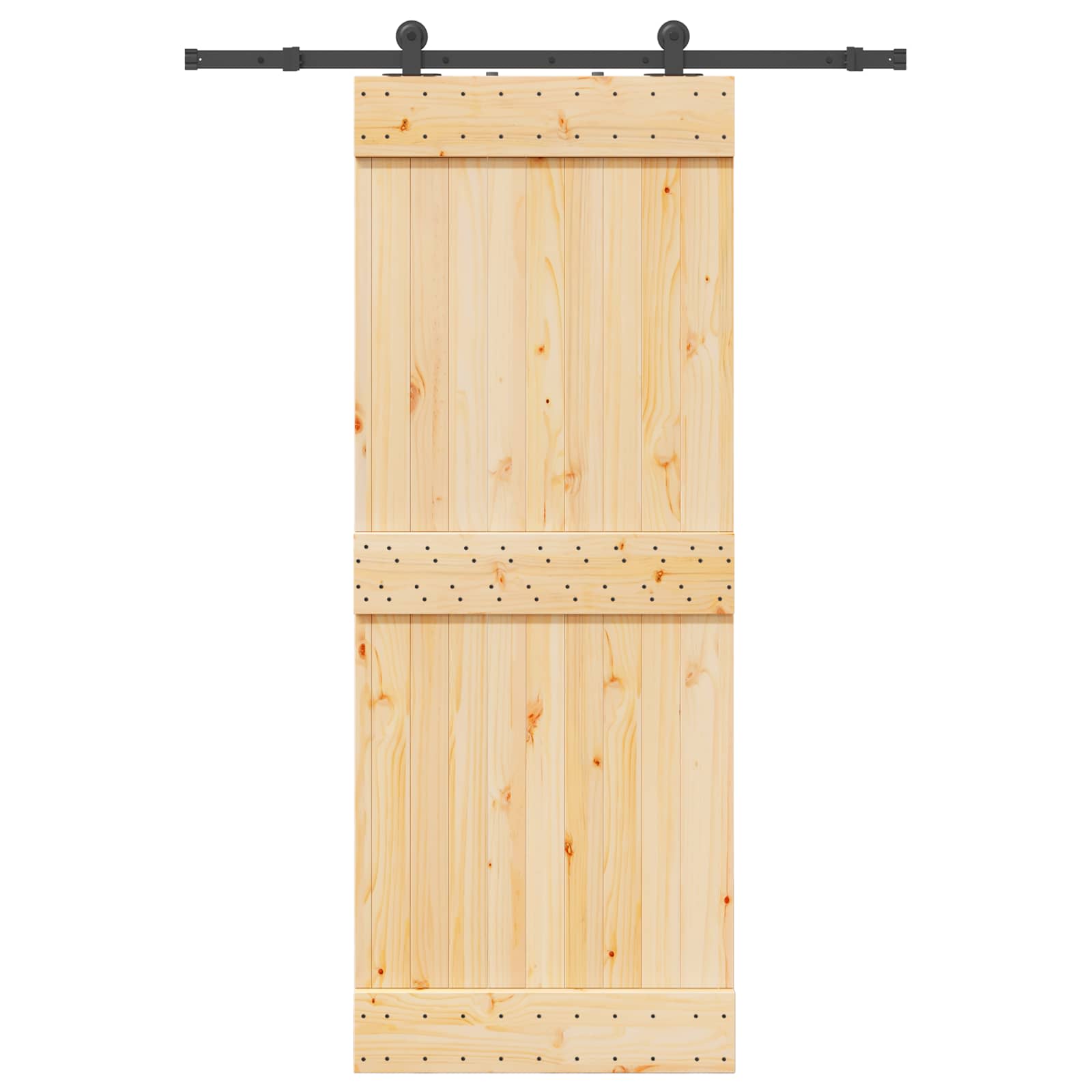 Schiebetür NARVIK Natürlich und Schwarz 80 x 210 cm (152,5 cm)