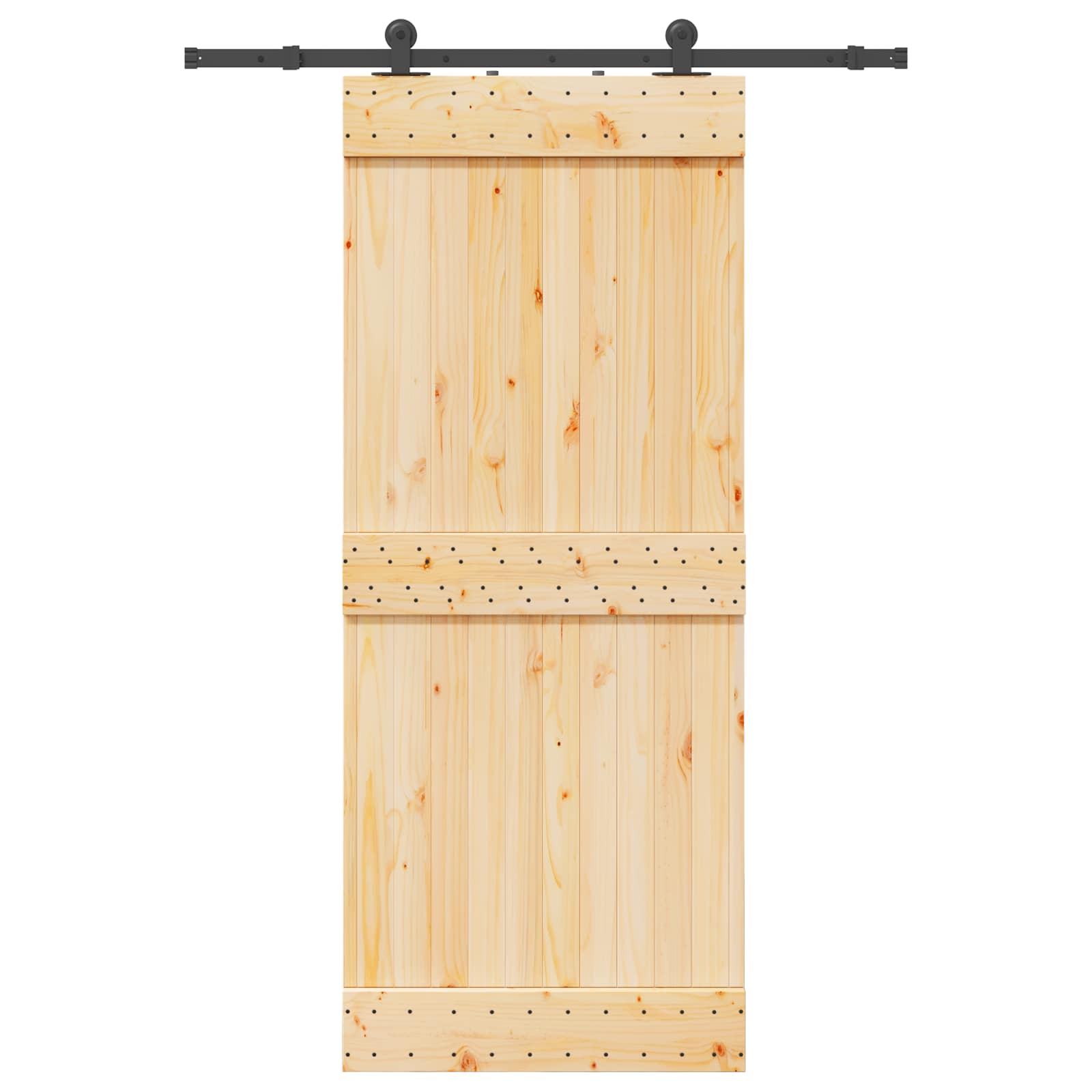 Schiebetür NARVIK Natürlich und Schwarz 85 x 210 cm (152,5 cm)
