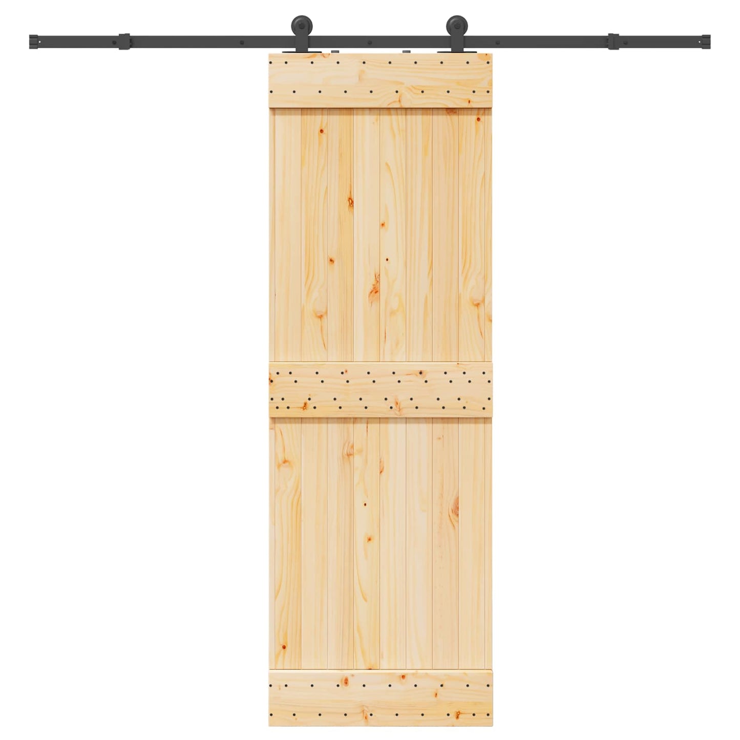 Schiebetür NARVIK Natürlich und Schwarz 70 x 210 cm (213,5 cm)