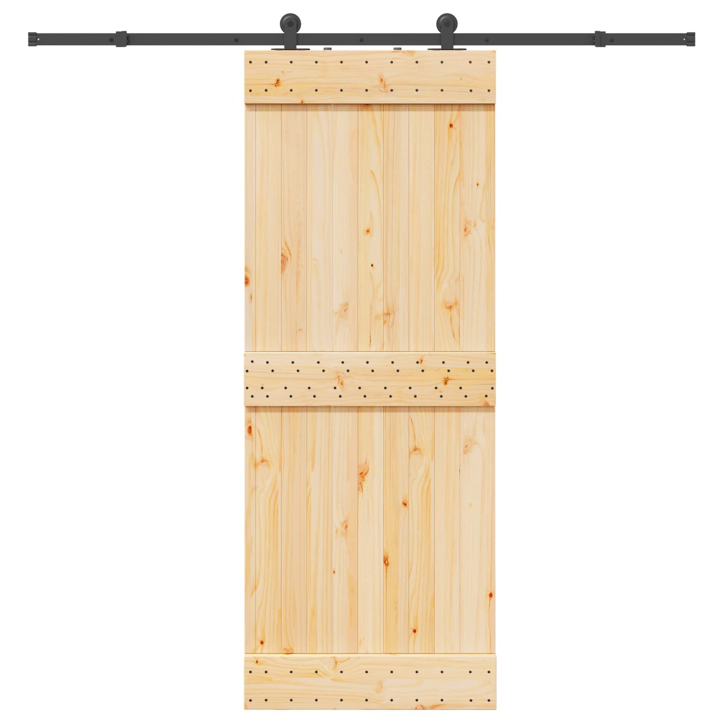 Schiebetür NARVIK 80 x 210 cm (213,5 cm) Natürlich und Schwarz