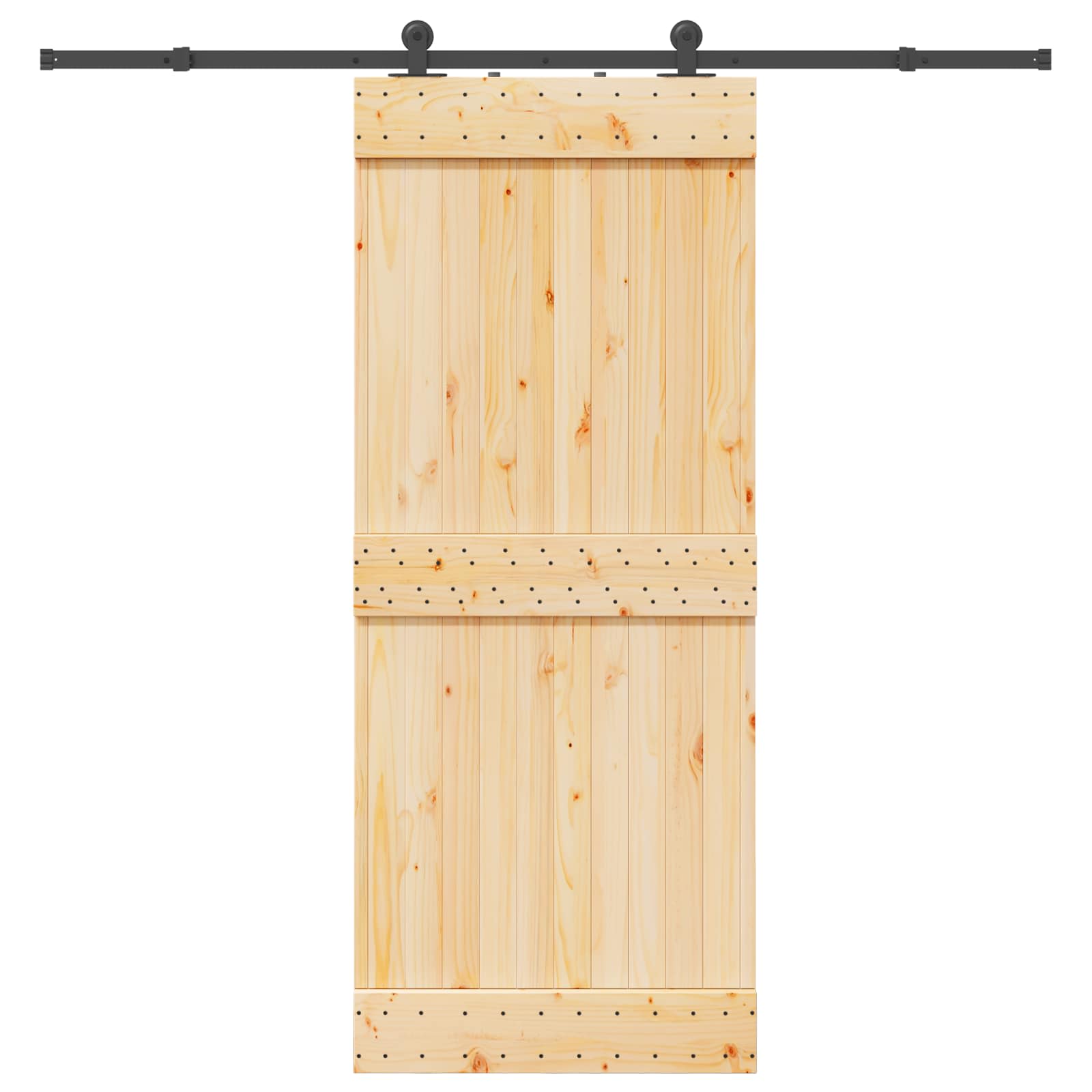 Schiebetür NARVIK 85 x 210 cm (213,5 cm) Natürlich und Schwarz