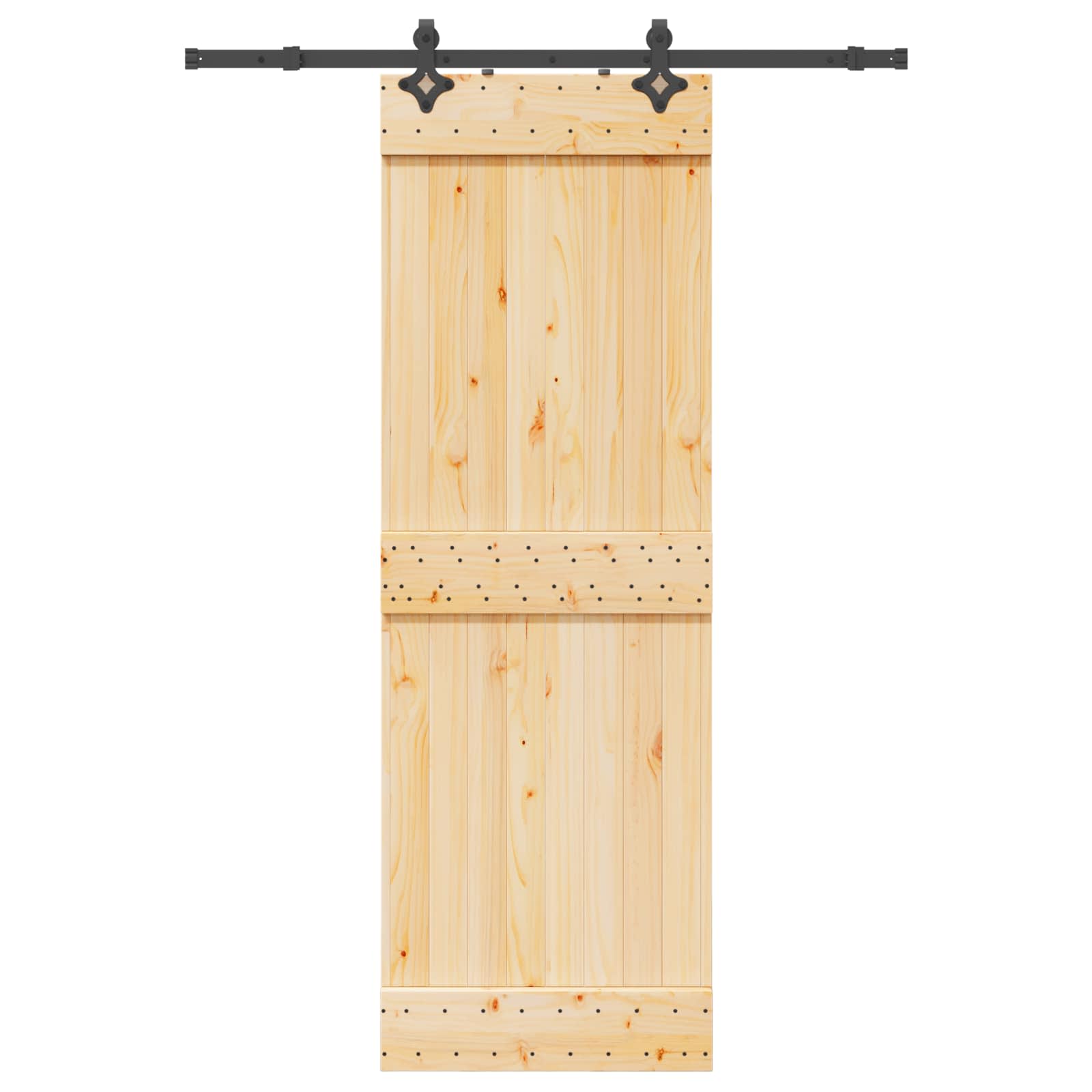 Schiebetür NARVIK Natürlich und Schwarz 70 x 210 cm (152,5 cm)