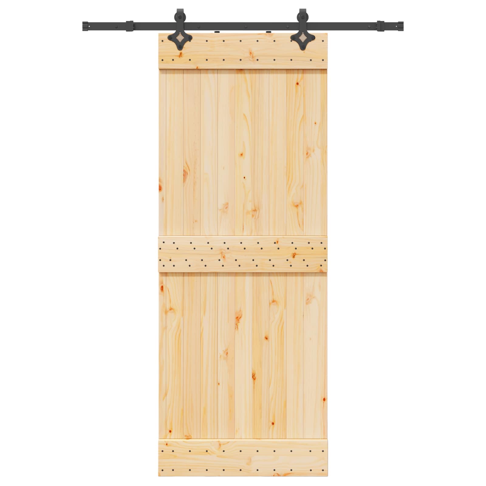Schiebetür NARVIK Natürlich und Schwarz 80 x 210 cm (152,5 cm)