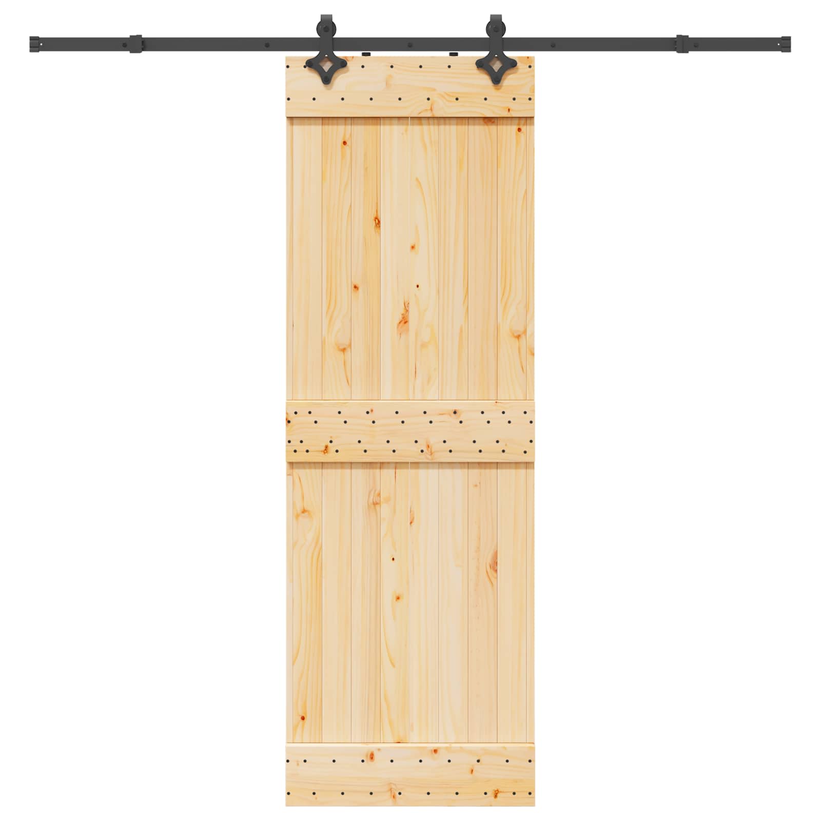 Schiebetür NARVIK Natürlich und Schwarz 70 x 210 cm (213,5 cm)