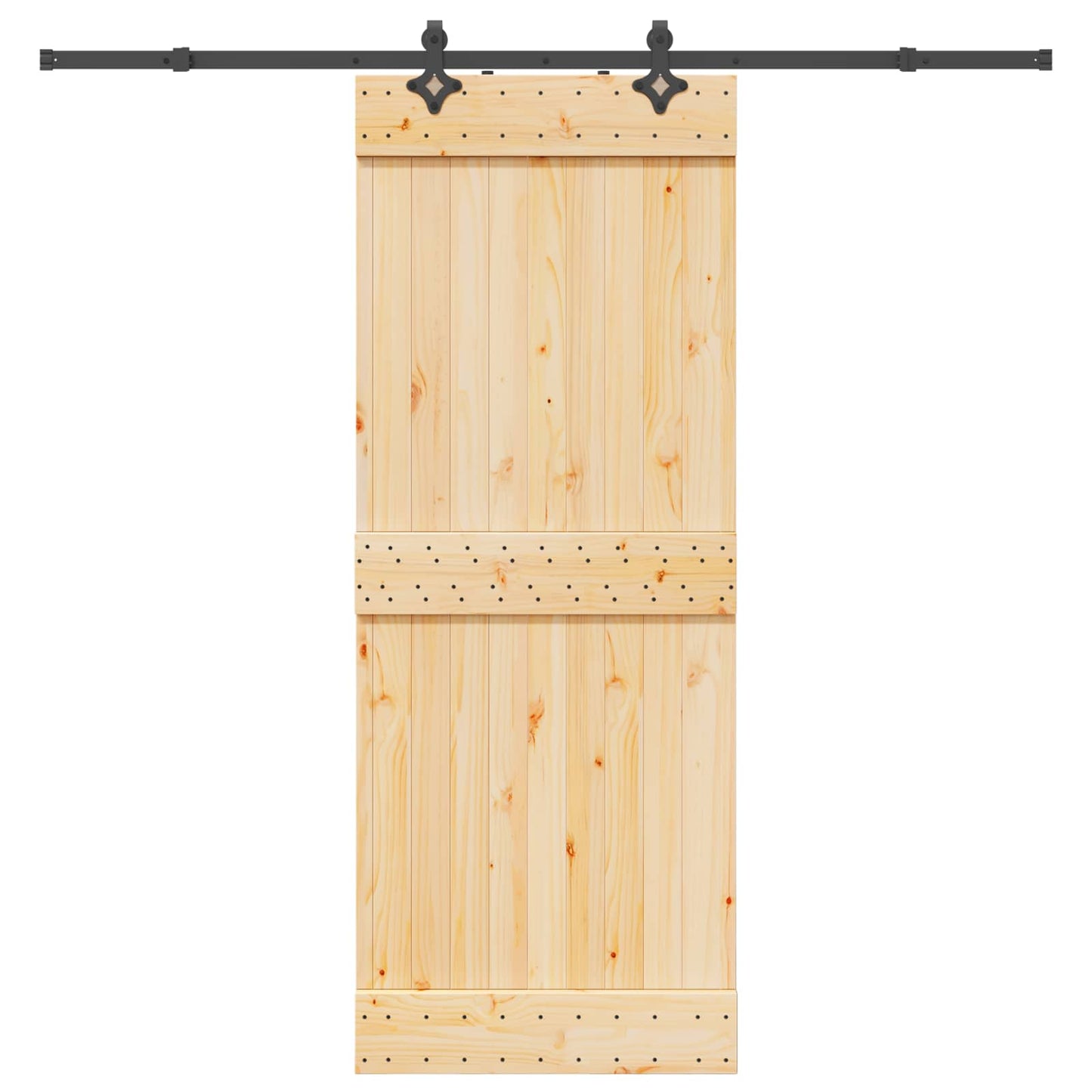 Schiebetür NARVIK Natürlich und Schwarz 80 x 210 cm (213,5 cm)