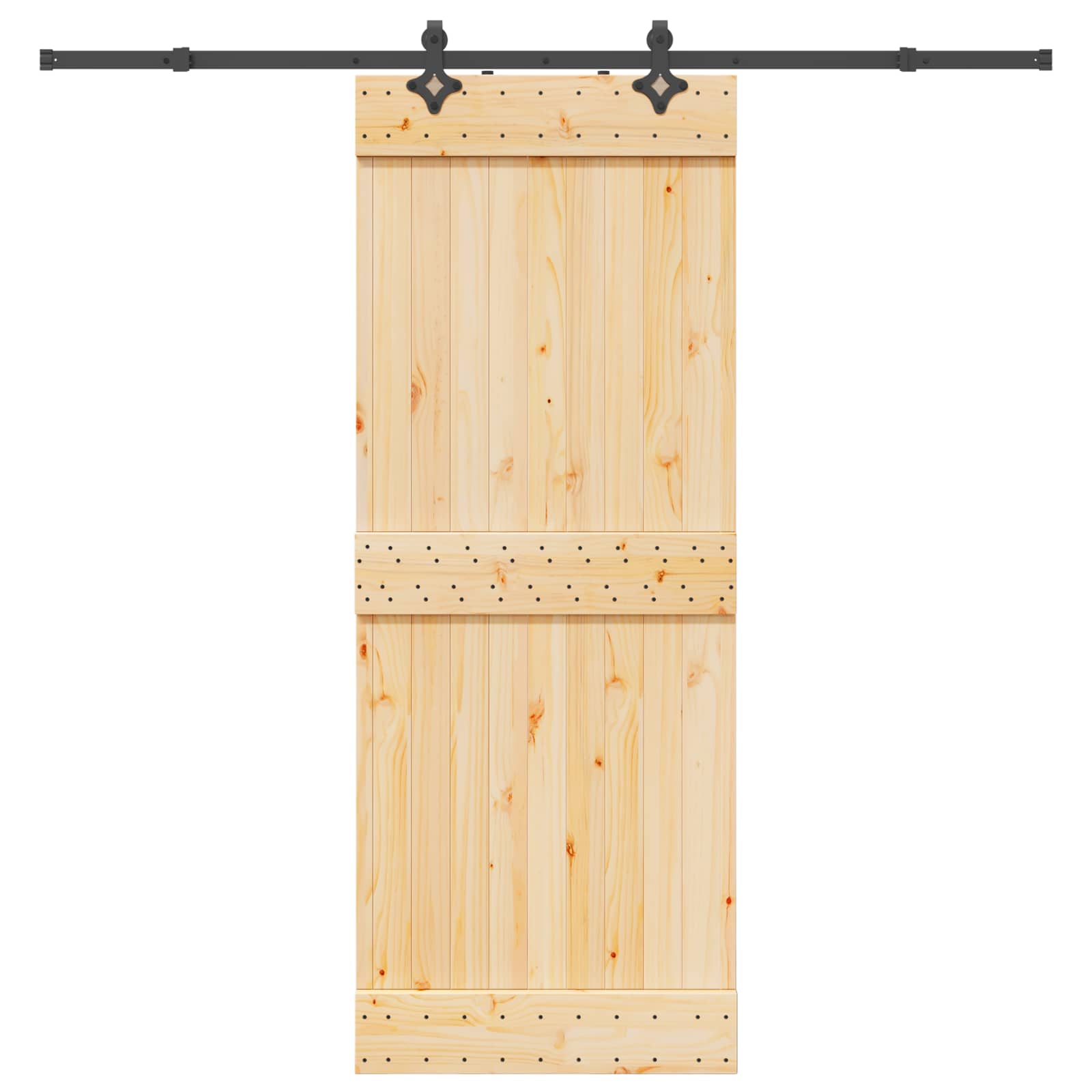 Schiebetür NARVIK Natürlich und Schwarz 80 x 210 cm (213,5 cm)