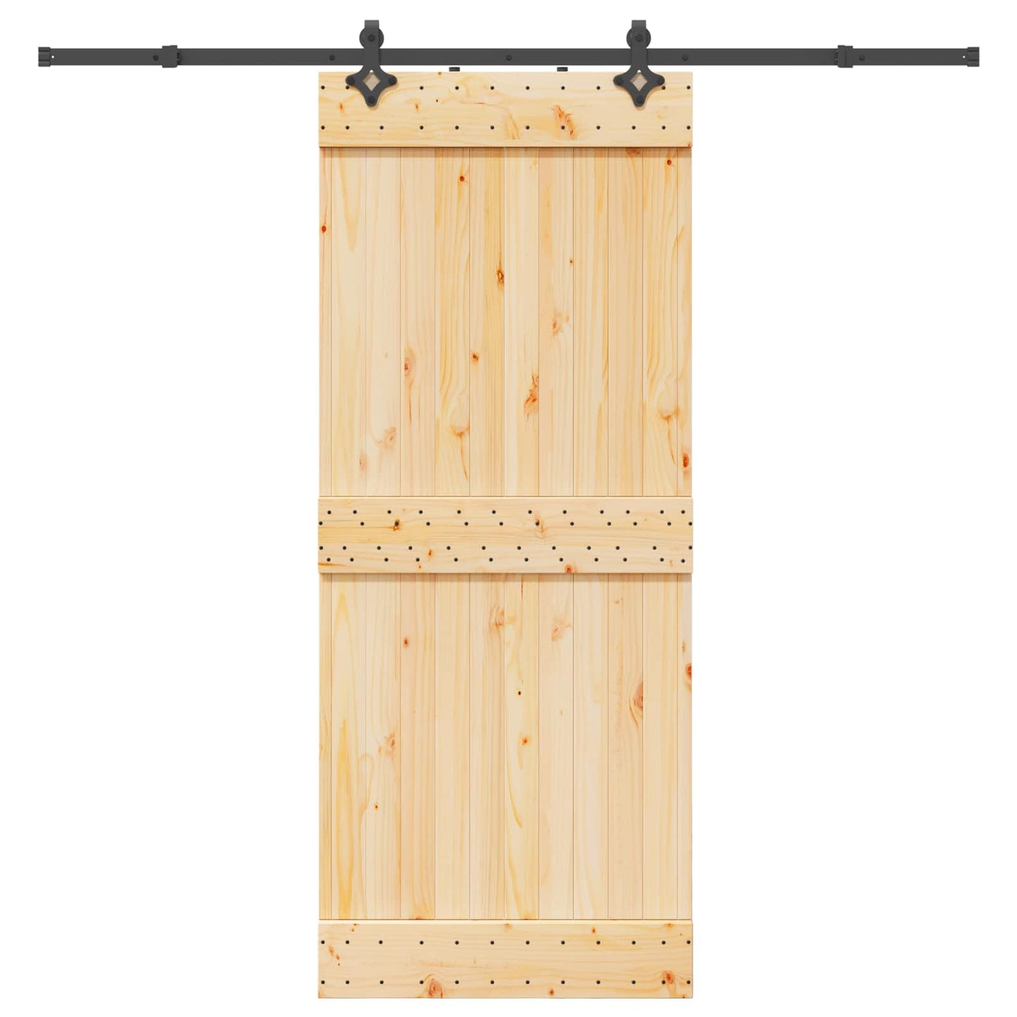 Schiebetür NARVIK Natürlich und Schwarz 85 x 210 cm (213,5 cm)