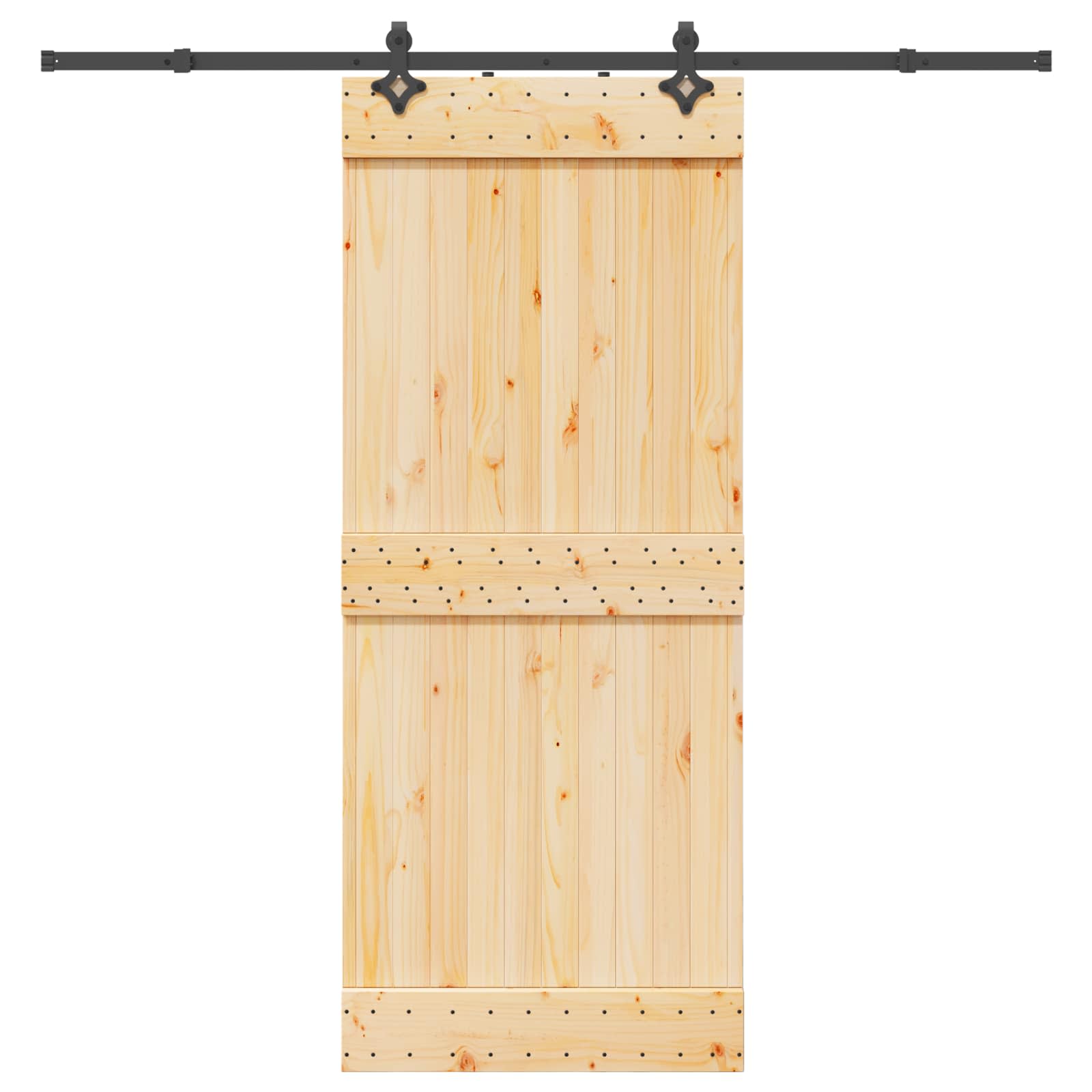 Schiebetür NARVIK Natürlich und Schwarz 85 x 210 cm (213,5 cm)