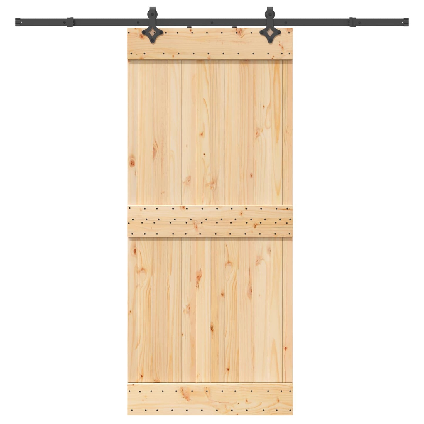 Schiebetür NARVIK Natürlich und Schwarz 90 x 210 cm (213,5 cm)