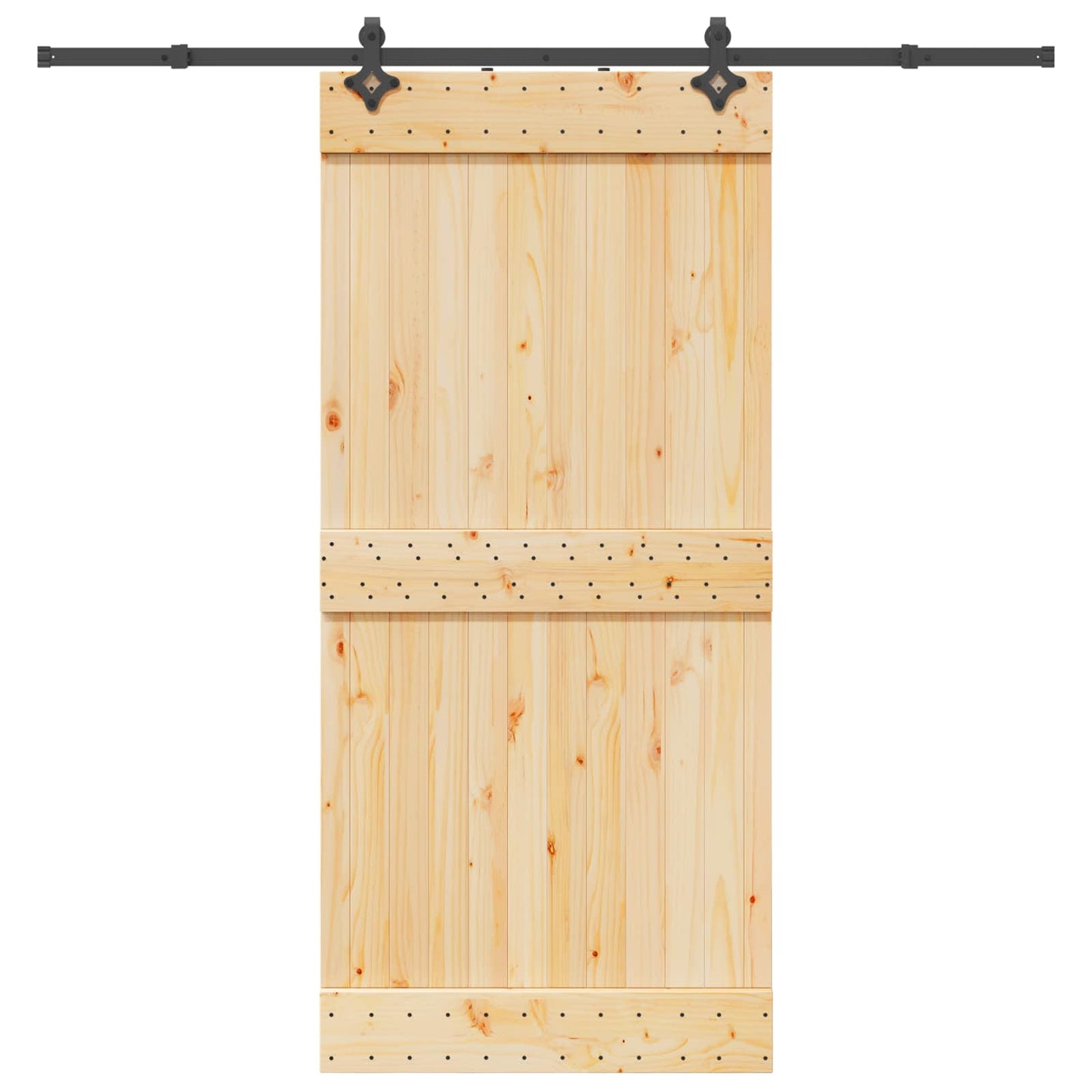 Schiebetür NARVIK Natürlich und Schwarz 95 x 210 cm (213,5 cm)