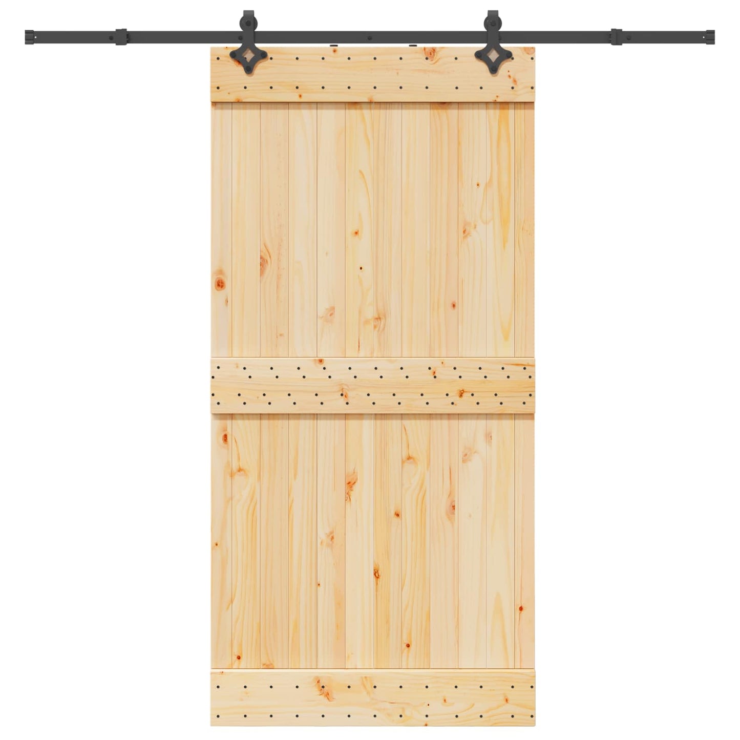 Schiebetür NARVIK Natürlich und Schwarz 100 x 210 cm (213,5 cm)