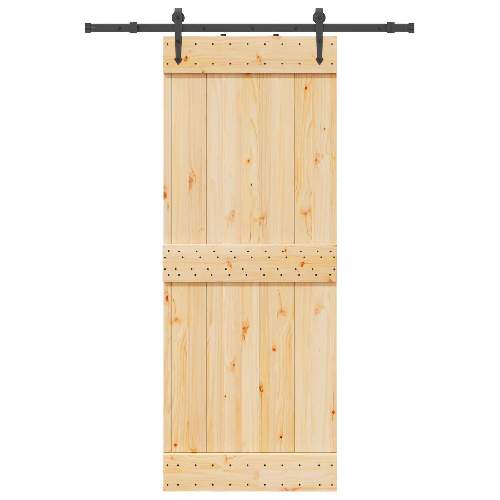 Schiebetür NARVIK Natürlich und Schwarz 80 x 210 cm (152,5 cm)
