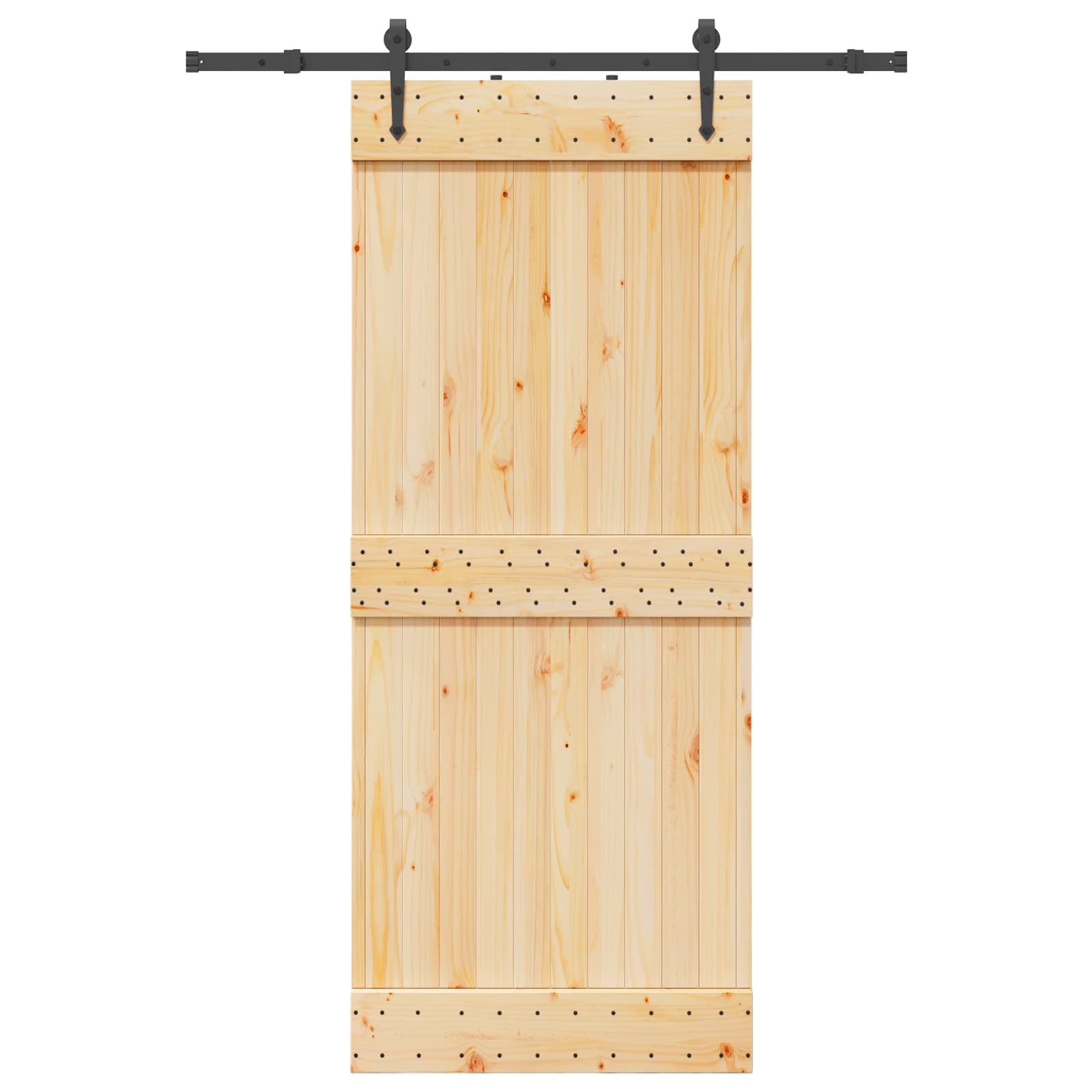Schiebetür NARVIK Natürlich und Schwarz 85 x 210 cm (152,5 cm)