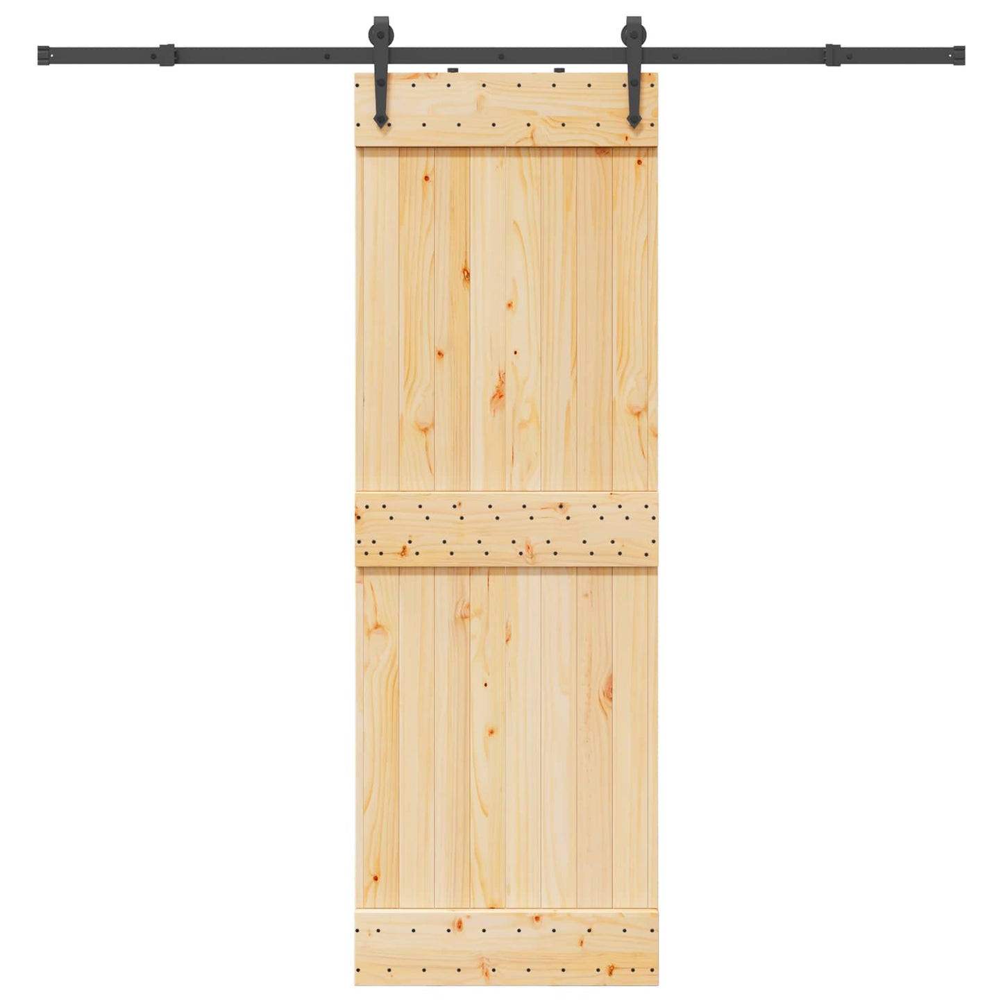 Schiebetür NARVIK Natürlich und Schwarz 70 x 210 cm (213,5 cm)