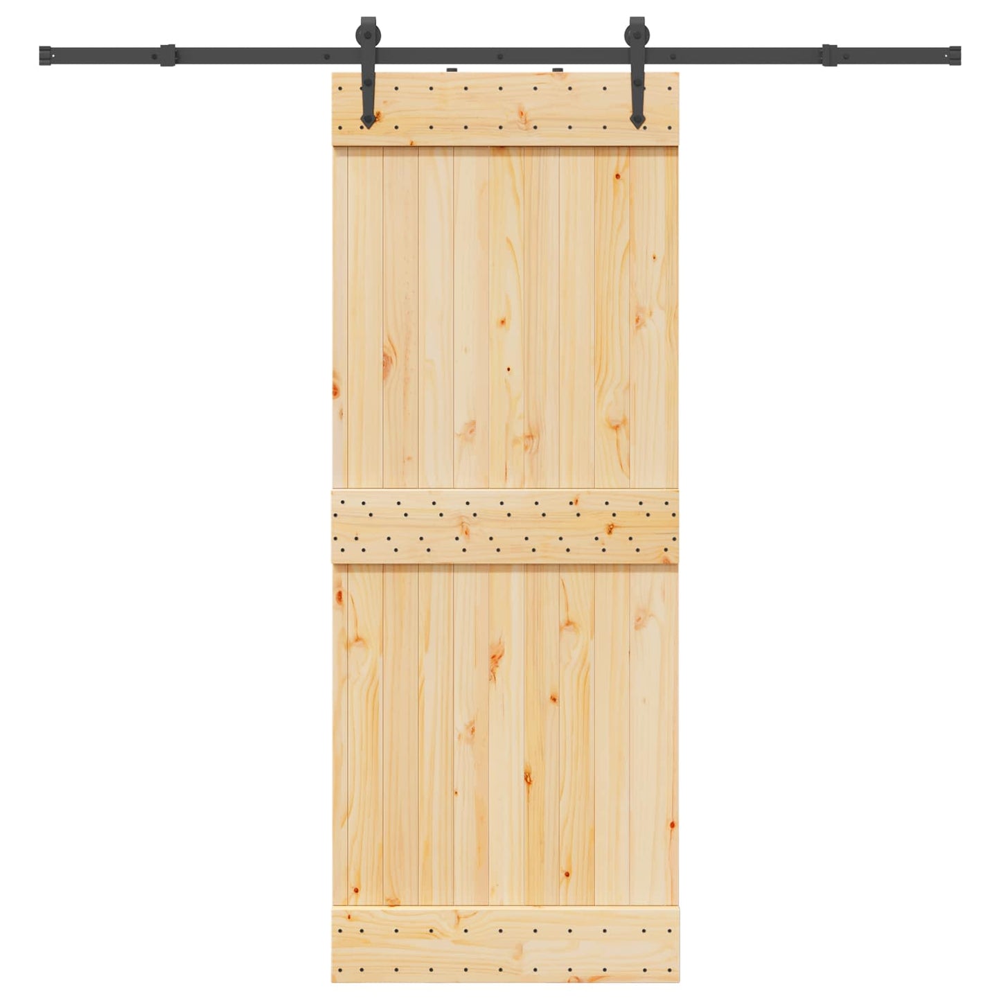 Schiebetür NARVIK Natürlich und Schwarz 80 x 210 cm (213,5 cm)