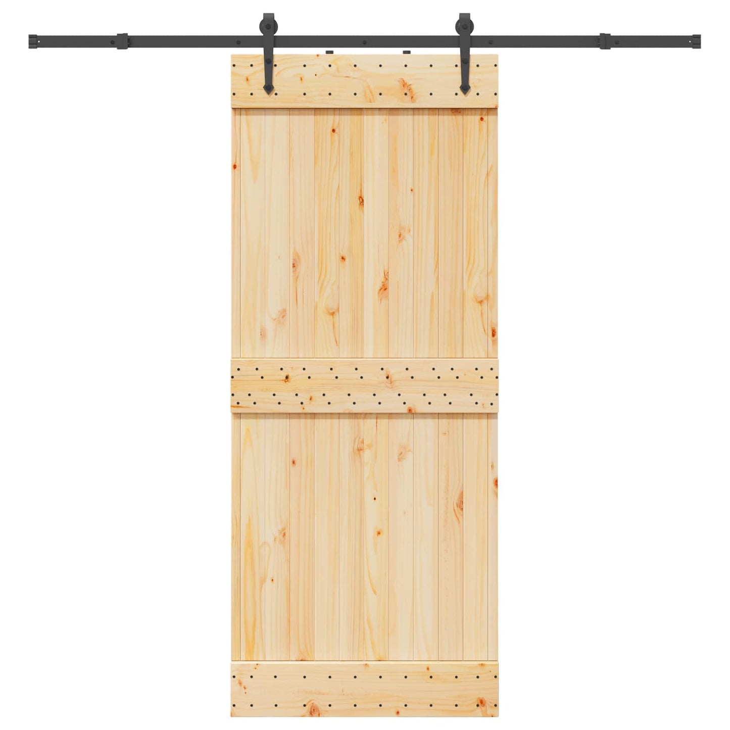 Schiebetür NARVIK Natürlich und Schwarz 85 x 210 cm (213,5 cm)