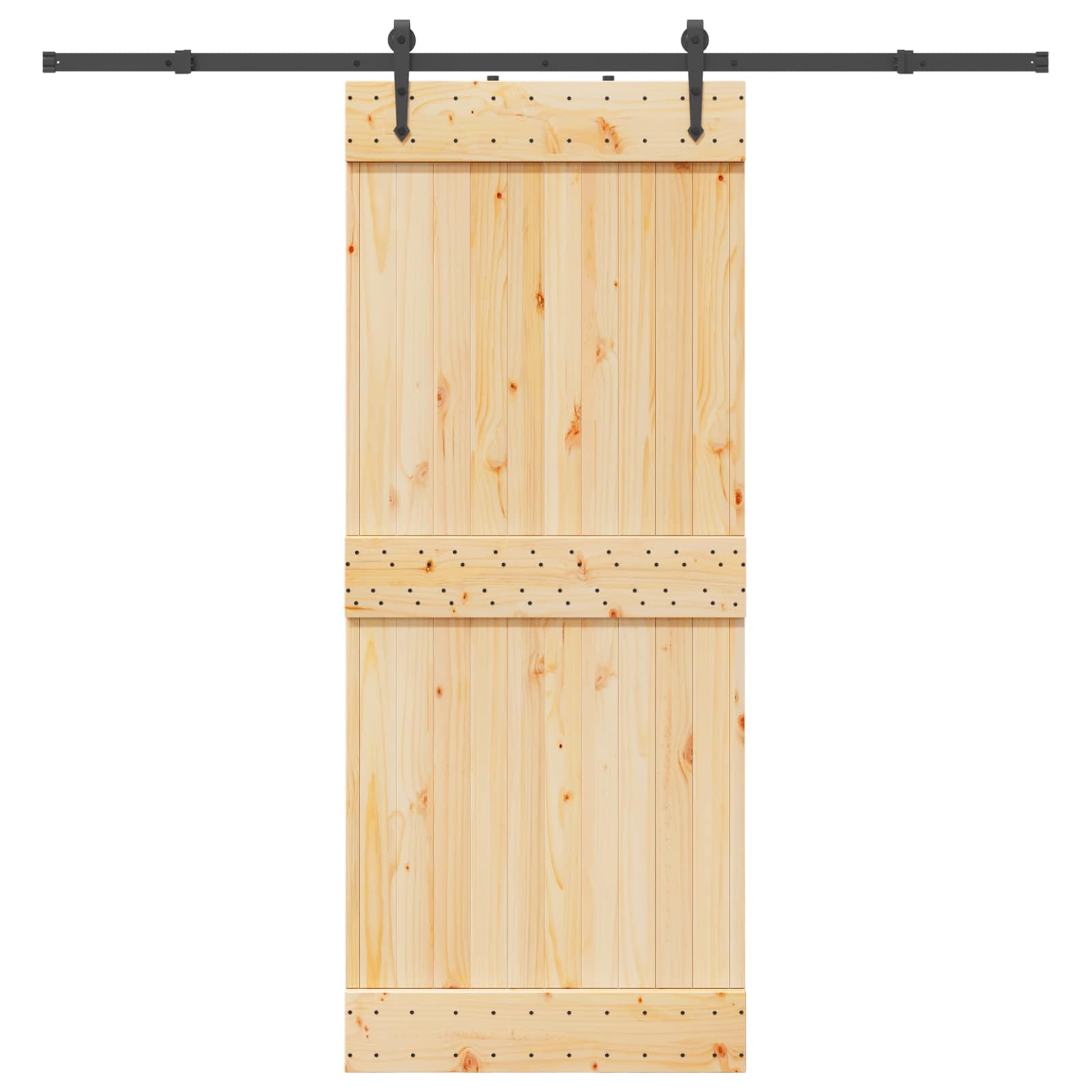 Schiebetür NARVIK Natürlich und Schwarz 85 x 210 cm (213,5 cm)