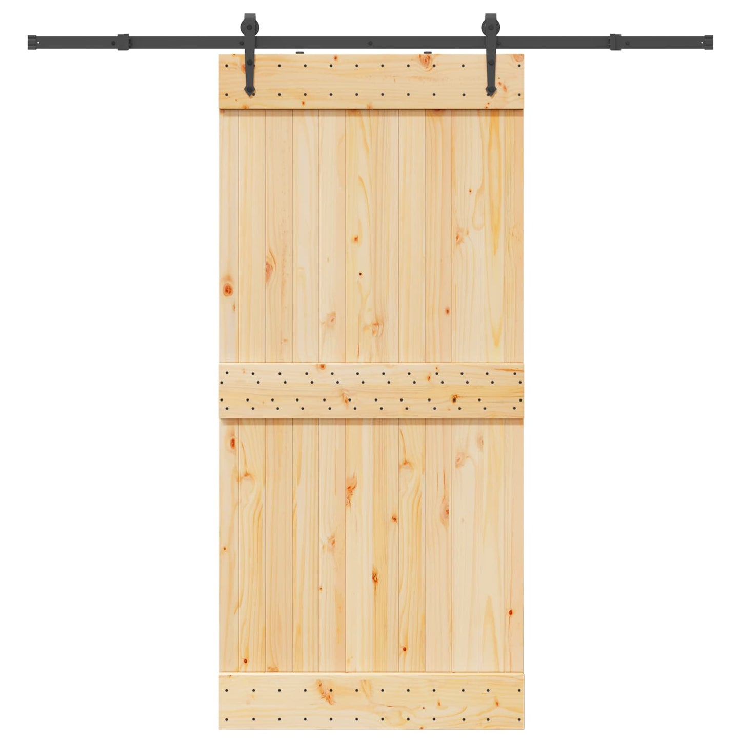 Schiebetür NARVIK Natürlich und Schwarz 95 x 210 cm (213,5 cm)
