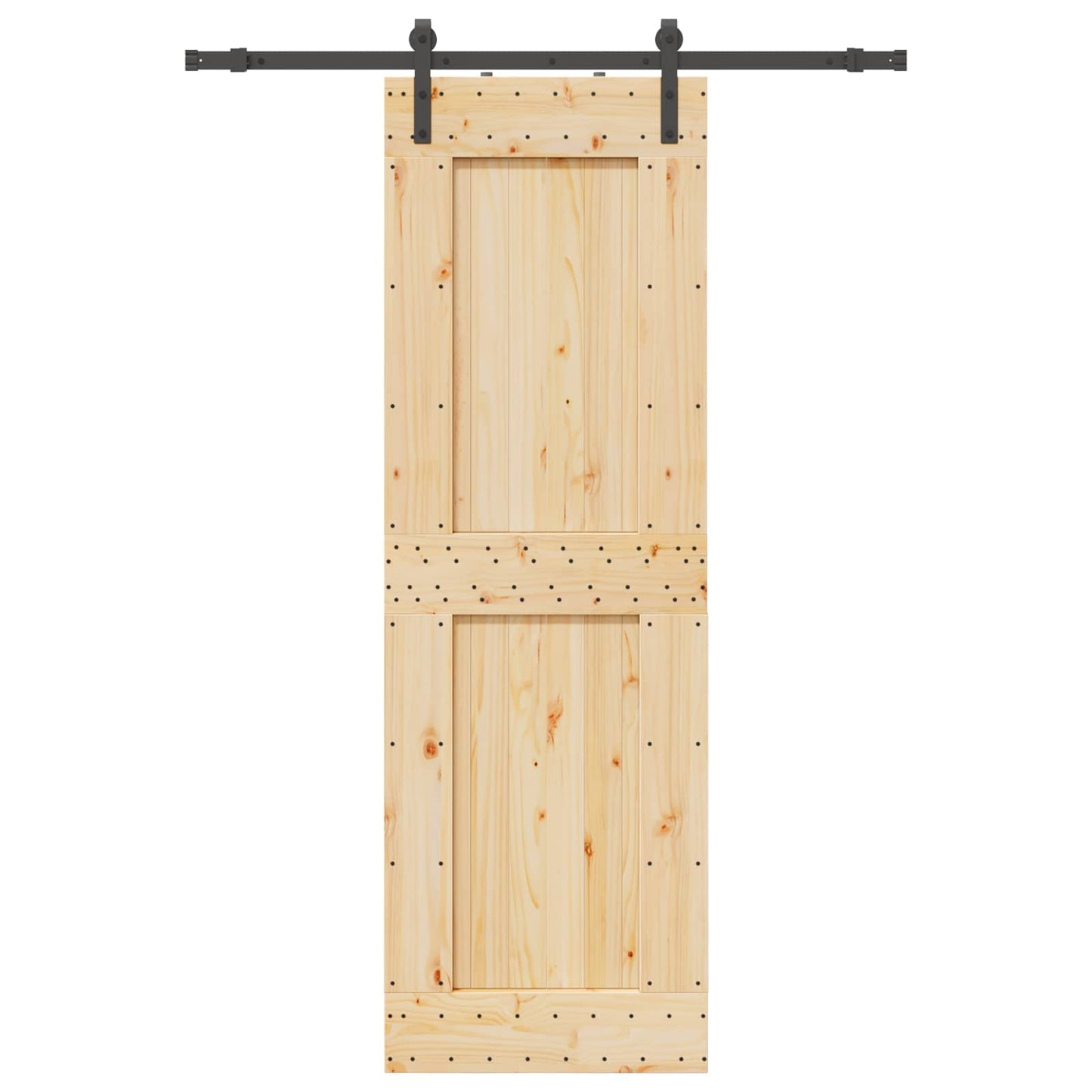 Schiebetür NARVIK Natürlich und Schwarz 70 x 210 cm (152,5 cm)