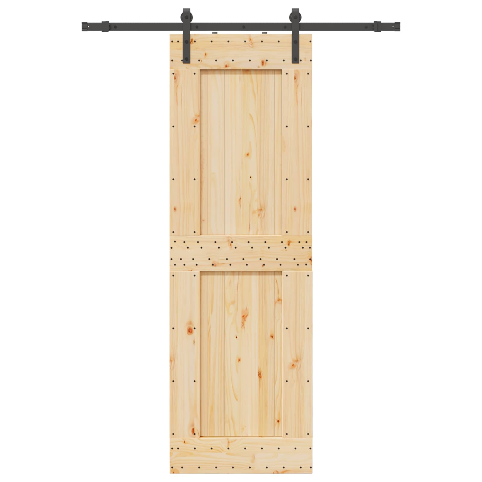 Schiebetür NARVIK Natürlich und Schwarz 70 x 210 cm (152,5 cm)